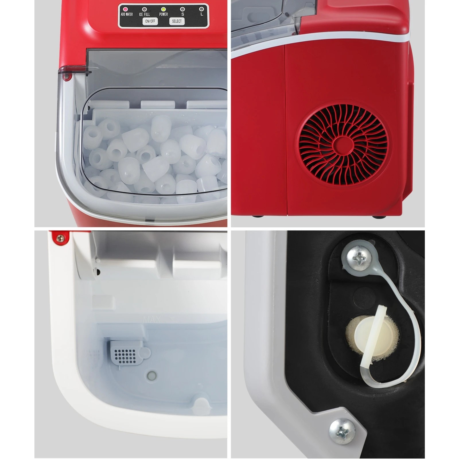 3 Vevare Portable Ice Maker Machine Ice Cube Tray 12kg Bar Countertop
 - Red, 3 of 6