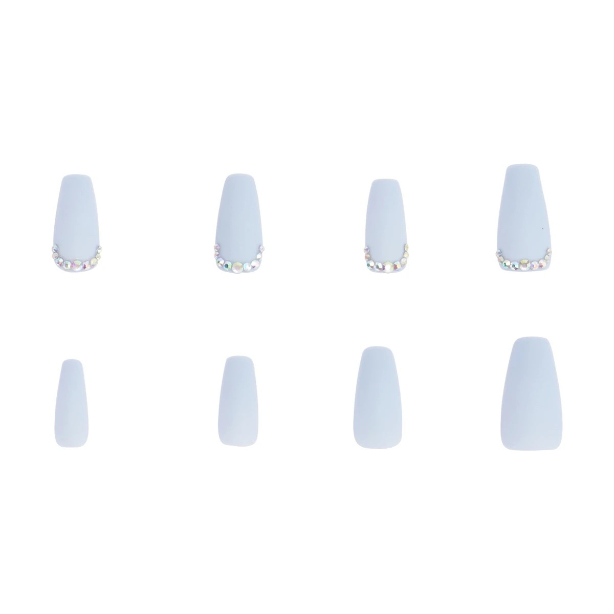 5 OXX Cosmetics 24 Pack Artificial Nails with Adhesive - Squareletto Shape, Blue, 5 of 5