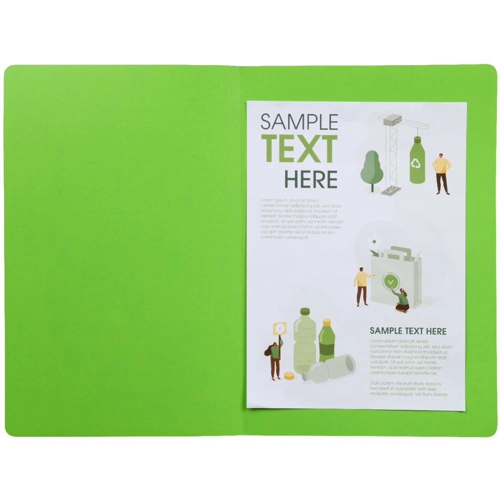 2 J.Burrows Manila Folder Foolscap Lime, 2 of 3