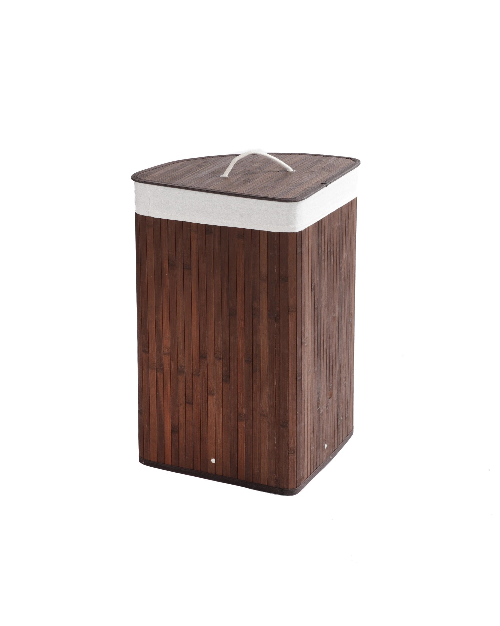 4 Sherwood Home Corner Folding Bamboo Laundry Hamper 35x35x60cm - Brown, 4 of 7