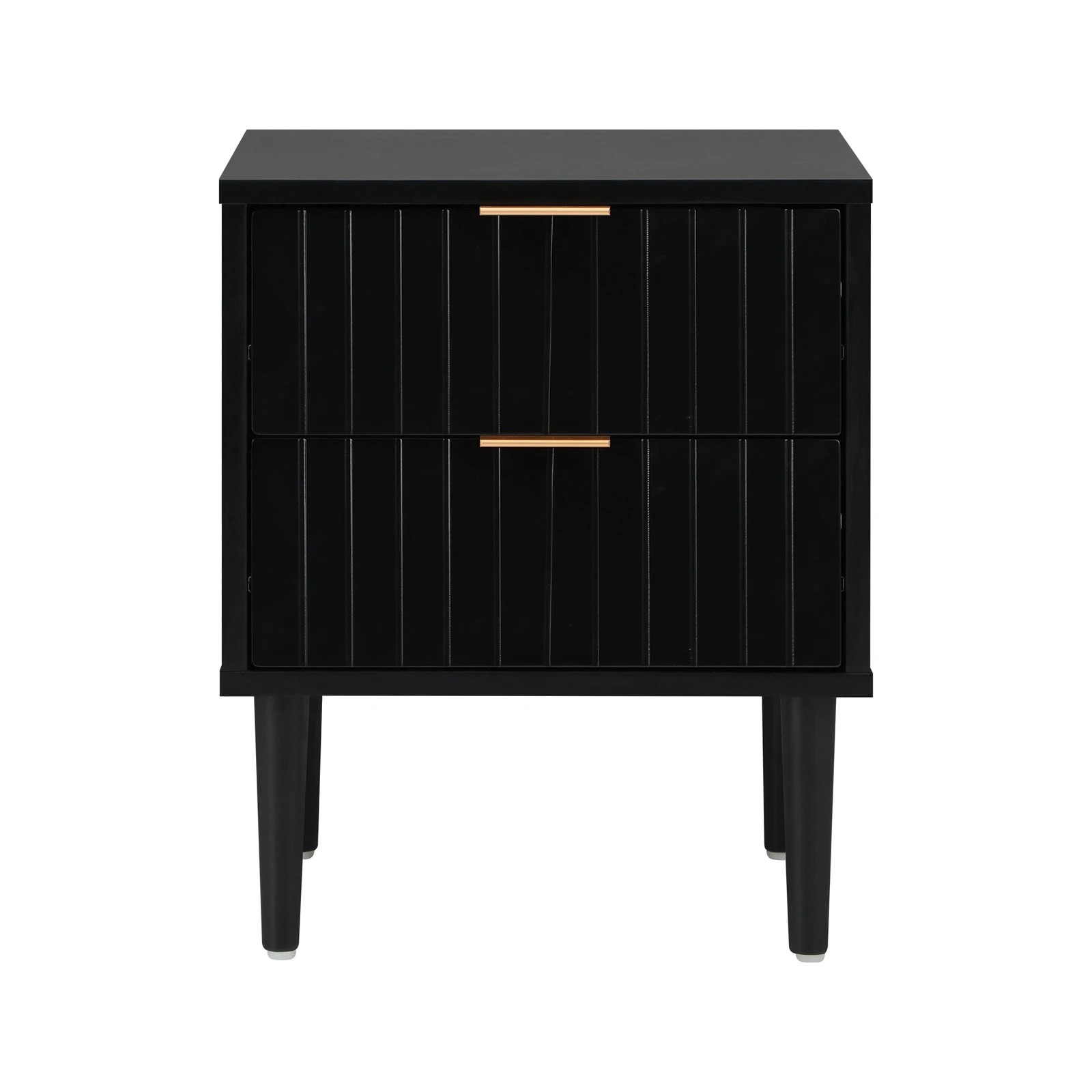 7 Oikiture 2pc Bedside Table 2 Drawers Side Storage Cabinet Metal Handle - Black, 7 of 8