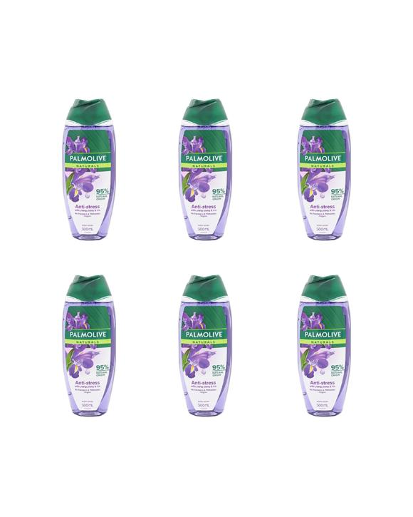 Palmolive Naturals 6PK Body Wash 500ml Anti-Stress Ylang Ylang Iris - Purple