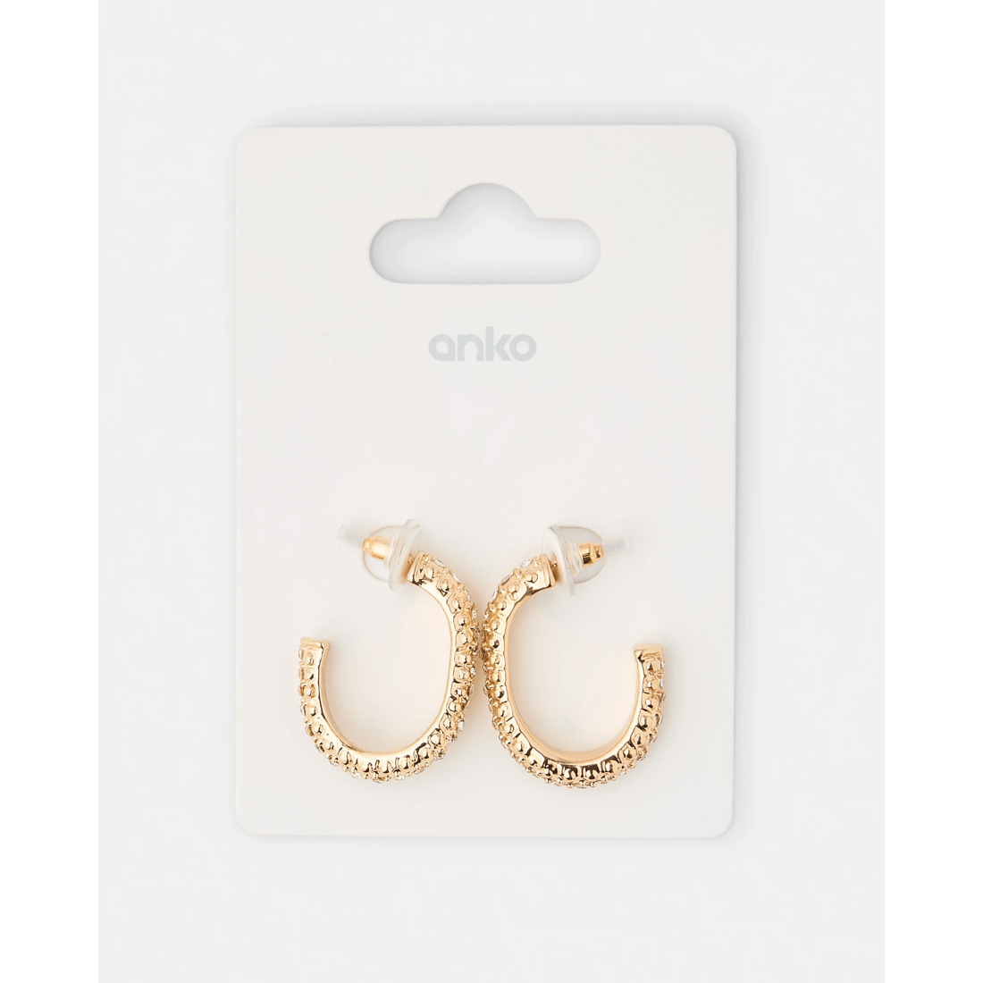 5 Diamante Hoop Earrings - Gold Tone, 5 of 5
