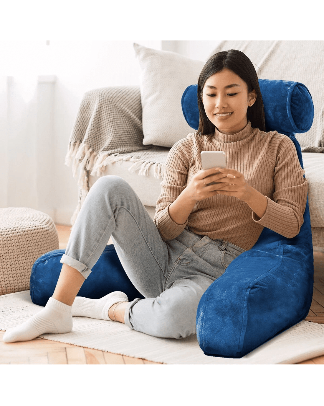 Ausway Husband Pillow Bed Reading Cushion Backrest - Blue - Kmart