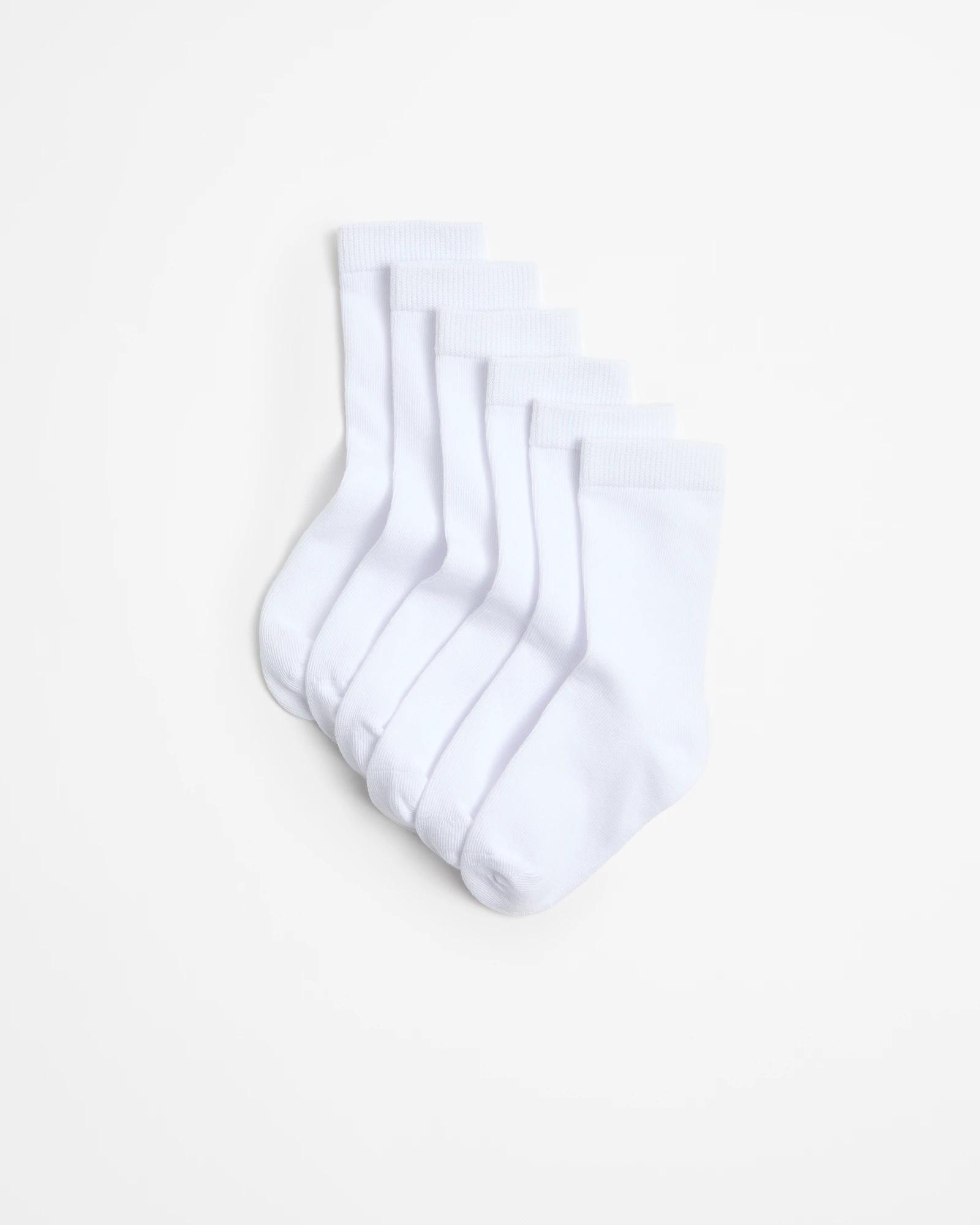 1 School Crew Socks 6 Pack - Maxx - White WHITE, 1 of 3