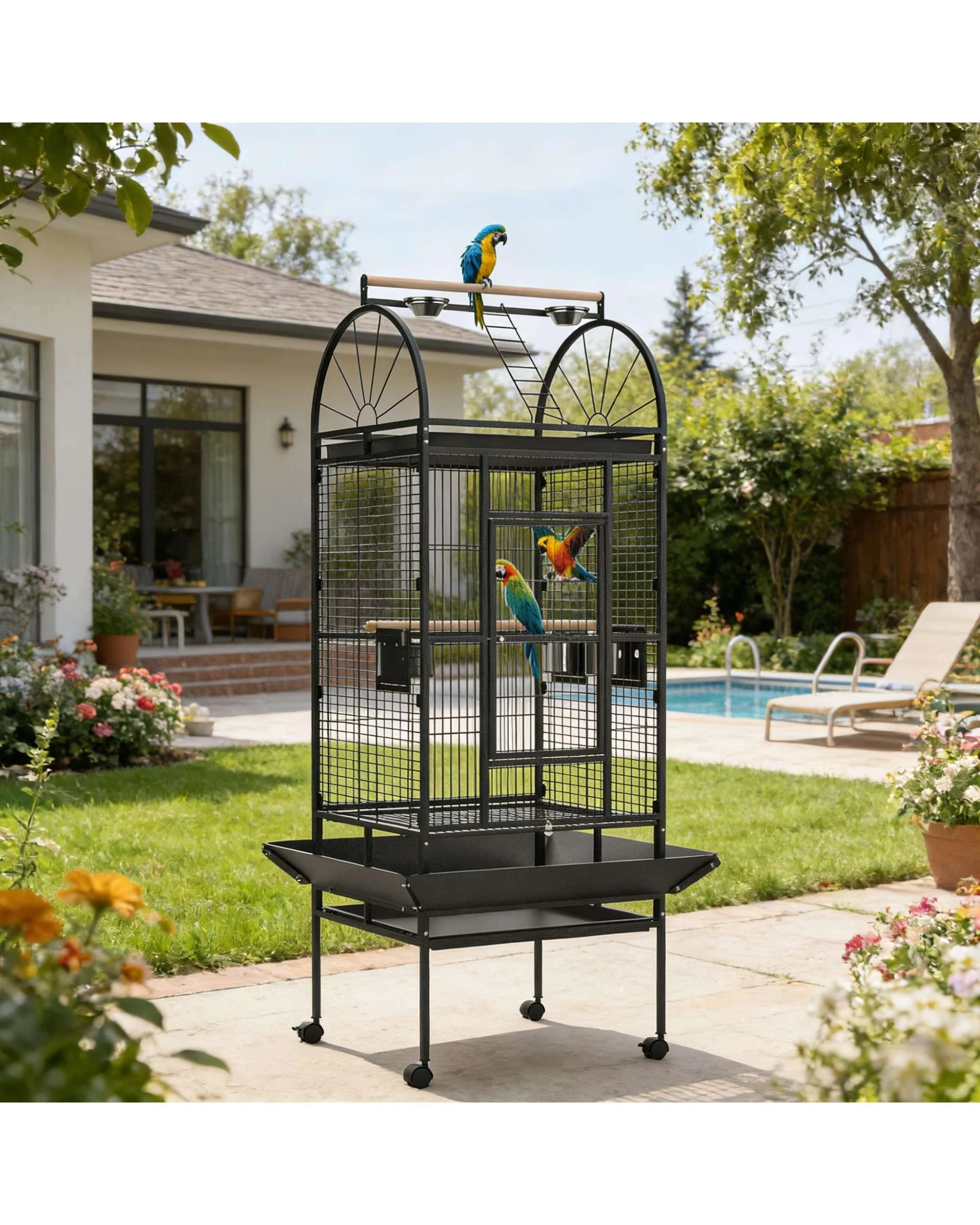 2 Advwin Bird Cage 176CM Parrot Aviary, 2 of 8