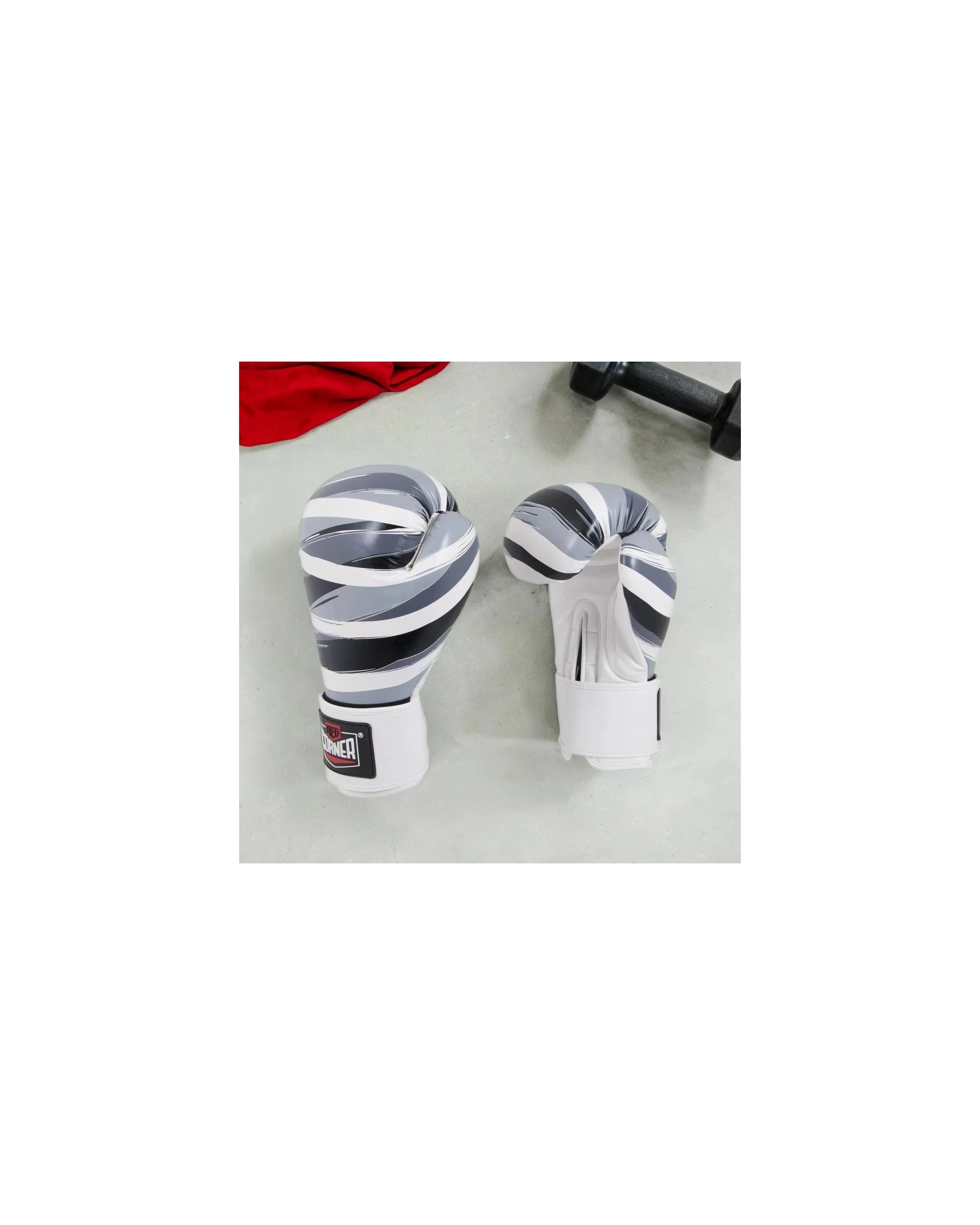 2 Red Corner Boxing Womens Sparring Boxing Gloves - Stripes Black, 2 of 4