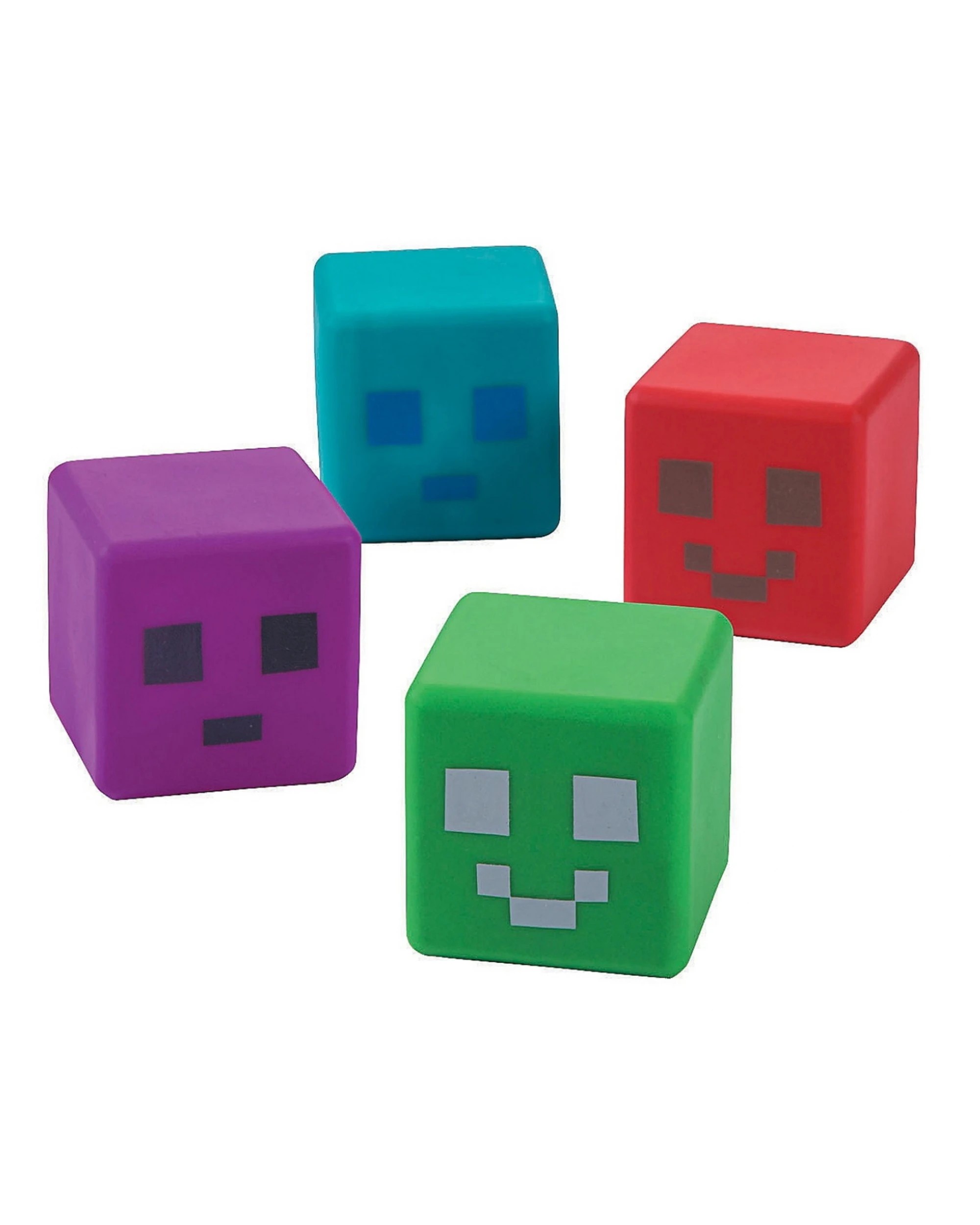 1 Partyrama Pixel Face Vinyl Cube Toys Pack of 12, 1 of 2