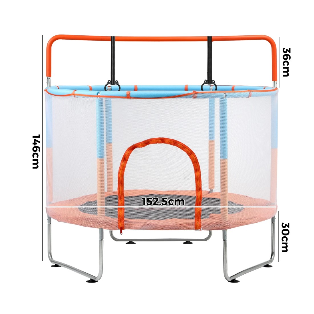 2 Mazam 60" Kids Trampoline Enclosure Safety Net Rebounder Round W/ Bar &rings
 - Multi, 2 of 10