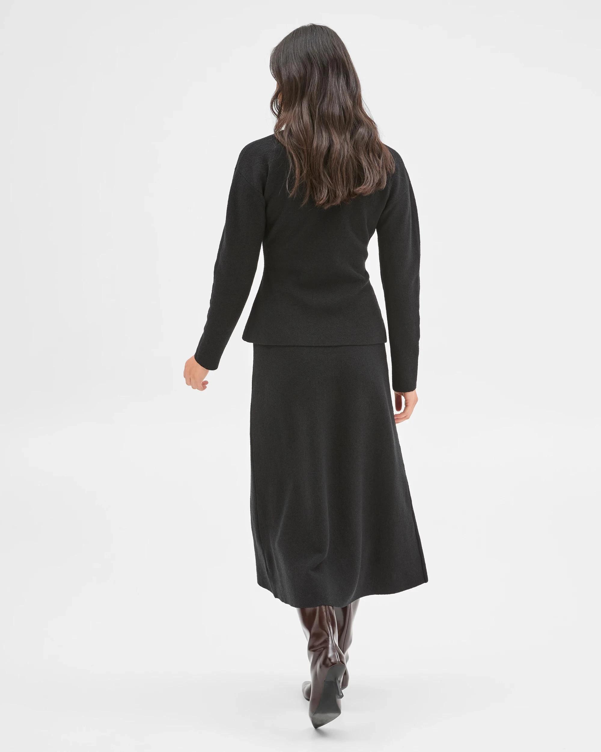 7 Preview Boucle Long Sleeve Cocoon  Cardigan BLACK, 7 of 7