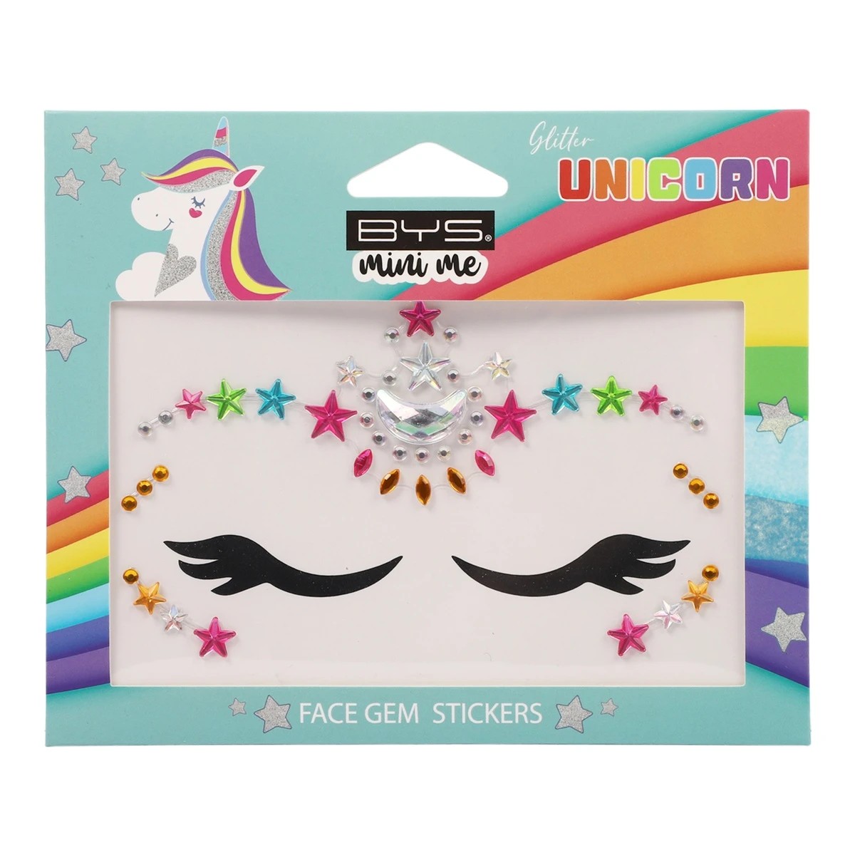 1 BYS Mini Me Face Gem Stickers - Glitter Unicorn, 1 of 2
