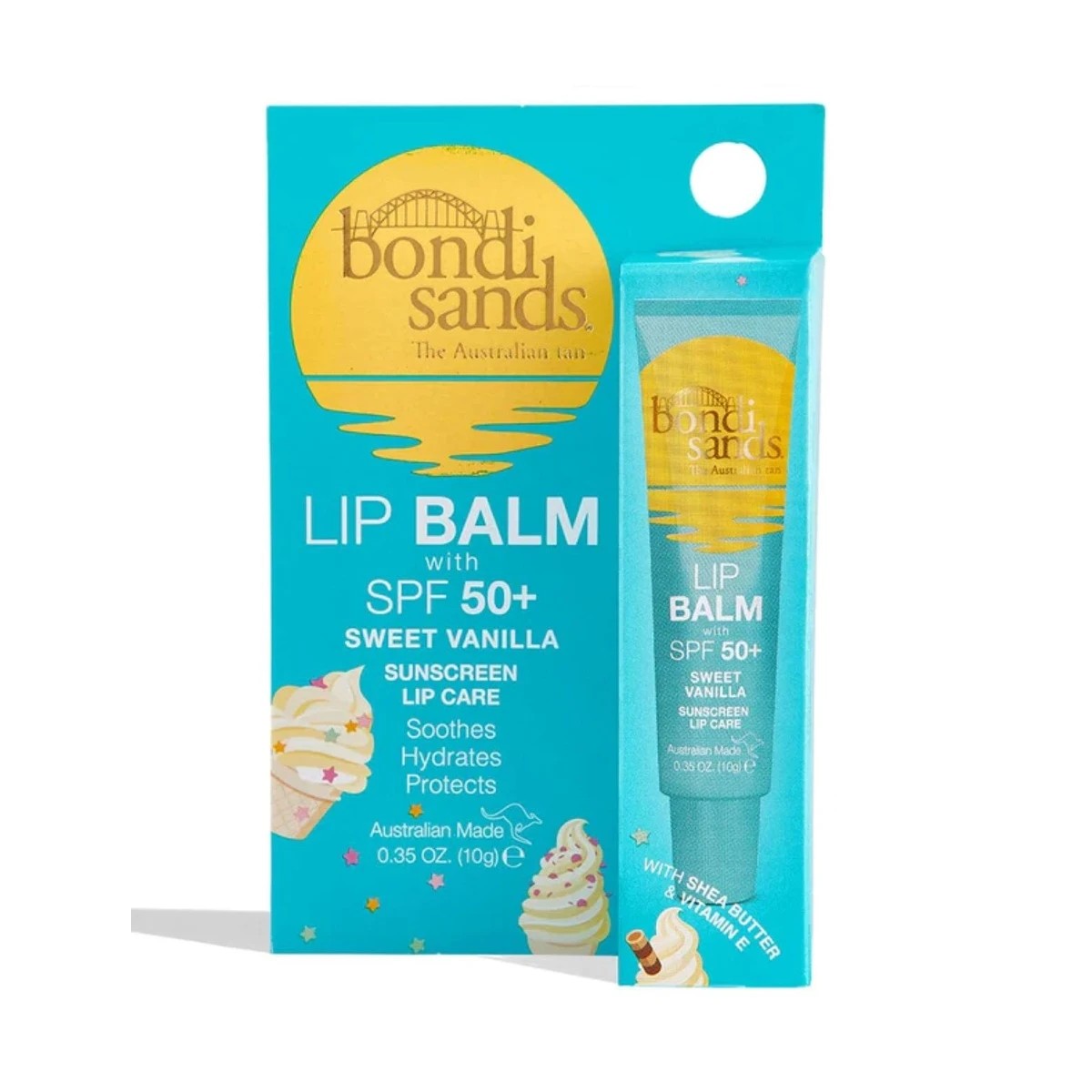 1 Bondi Sands The Australian Tan SPF 50+ Lip Balm 10g - Sweet Vanilla, Shea Butter and Vitamin E, 1 of 2