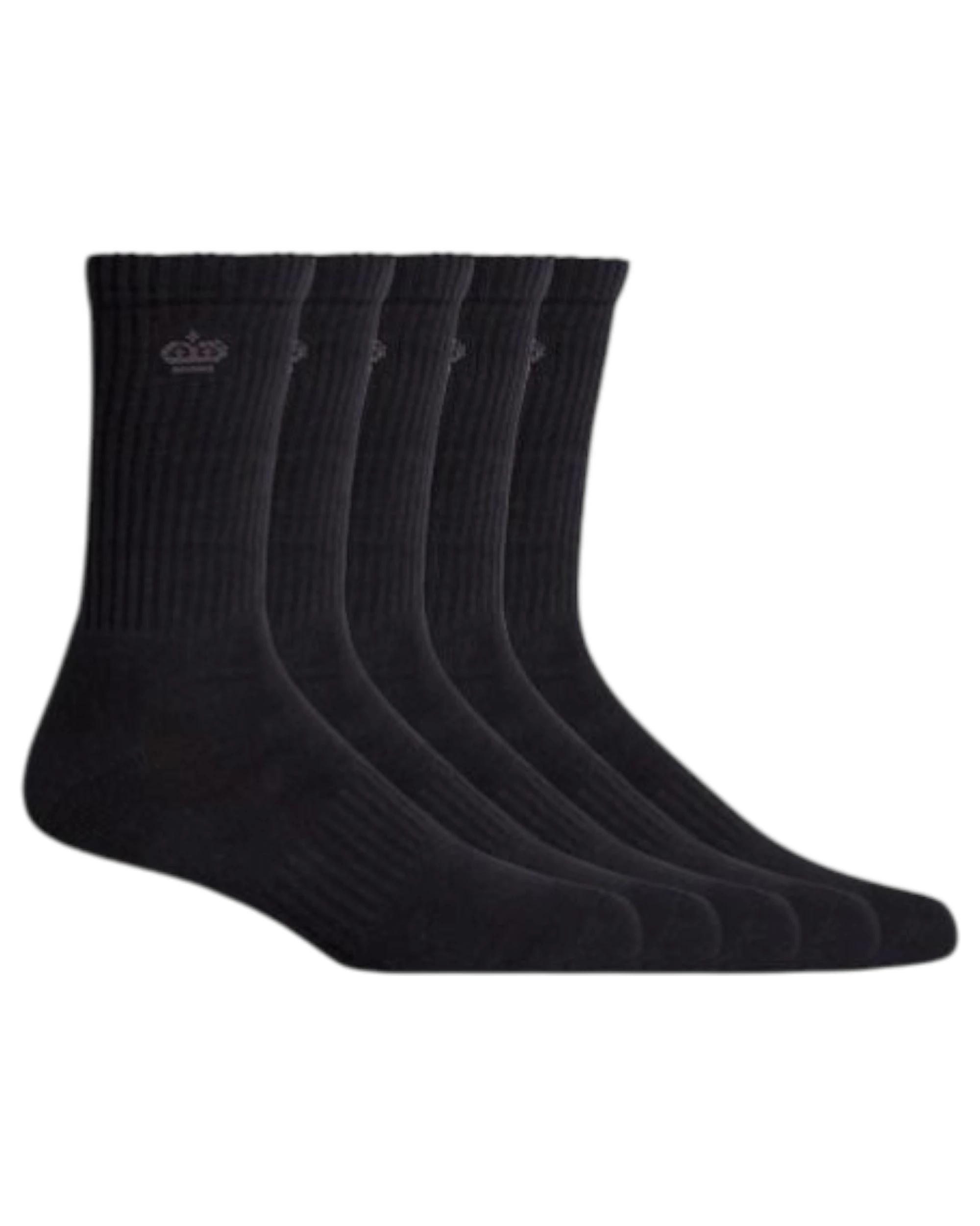 1 KingGee 5 Pairs Work Socks Black Crew BLACK, 1 of 4