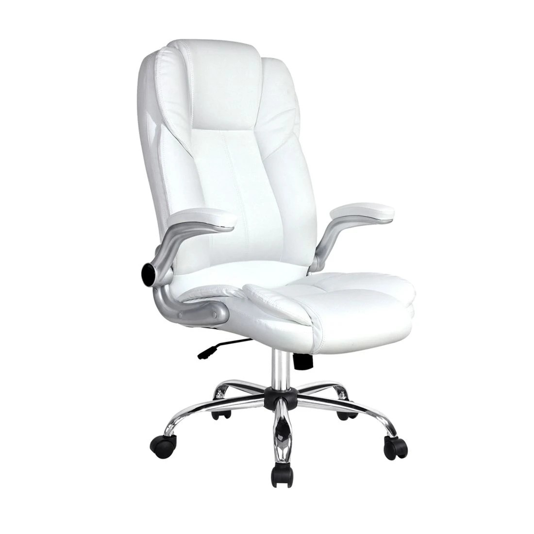 1 Artiss Executive Office Chair Leather Tilt - White, 1 of 9