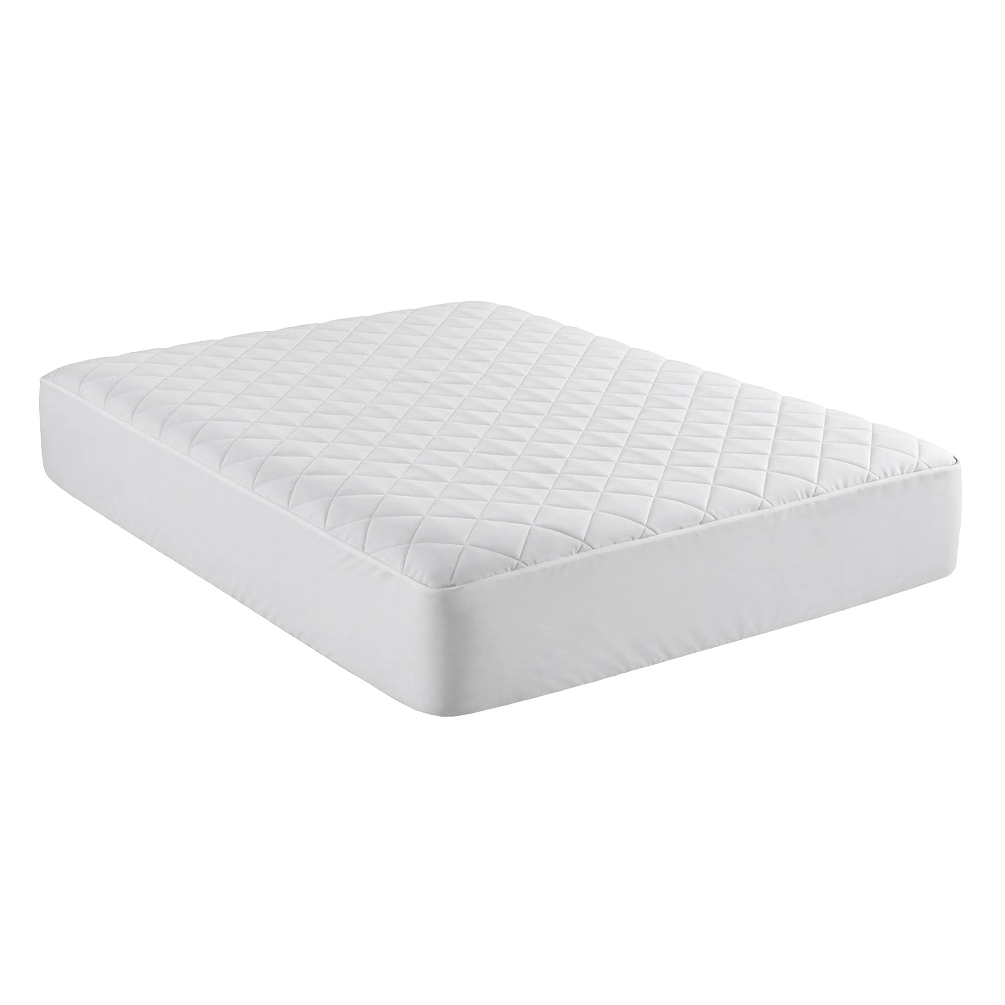 1 Giselle Waterproof Mattress Protector 100% Cotton Quilted Fitted Cover - Double Bed - White, 1 of 3