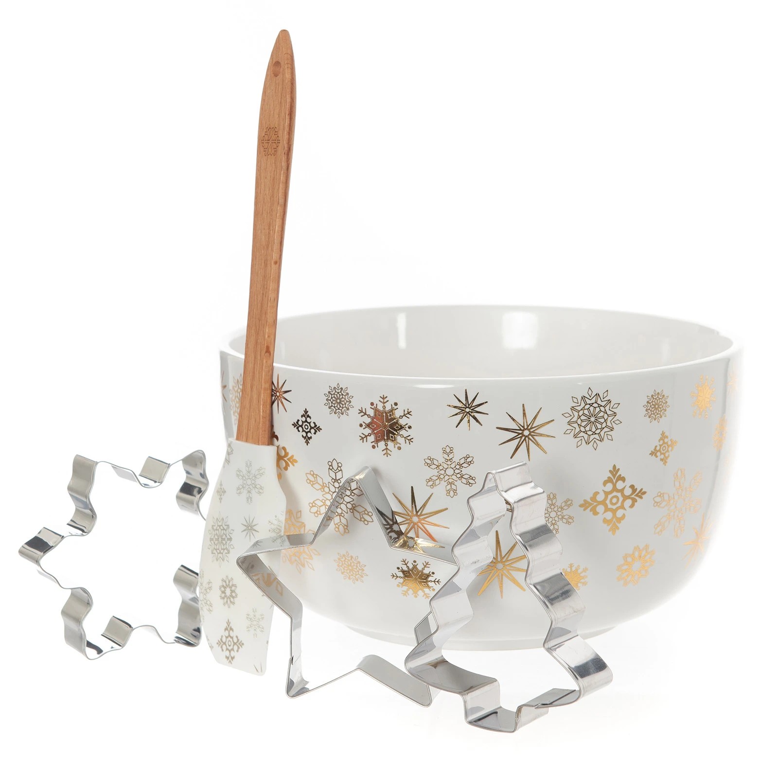 1 Bread and Butter Electroplate Snowflake Mini Mix Bowl Set - Gold - Gold, 1 of 4