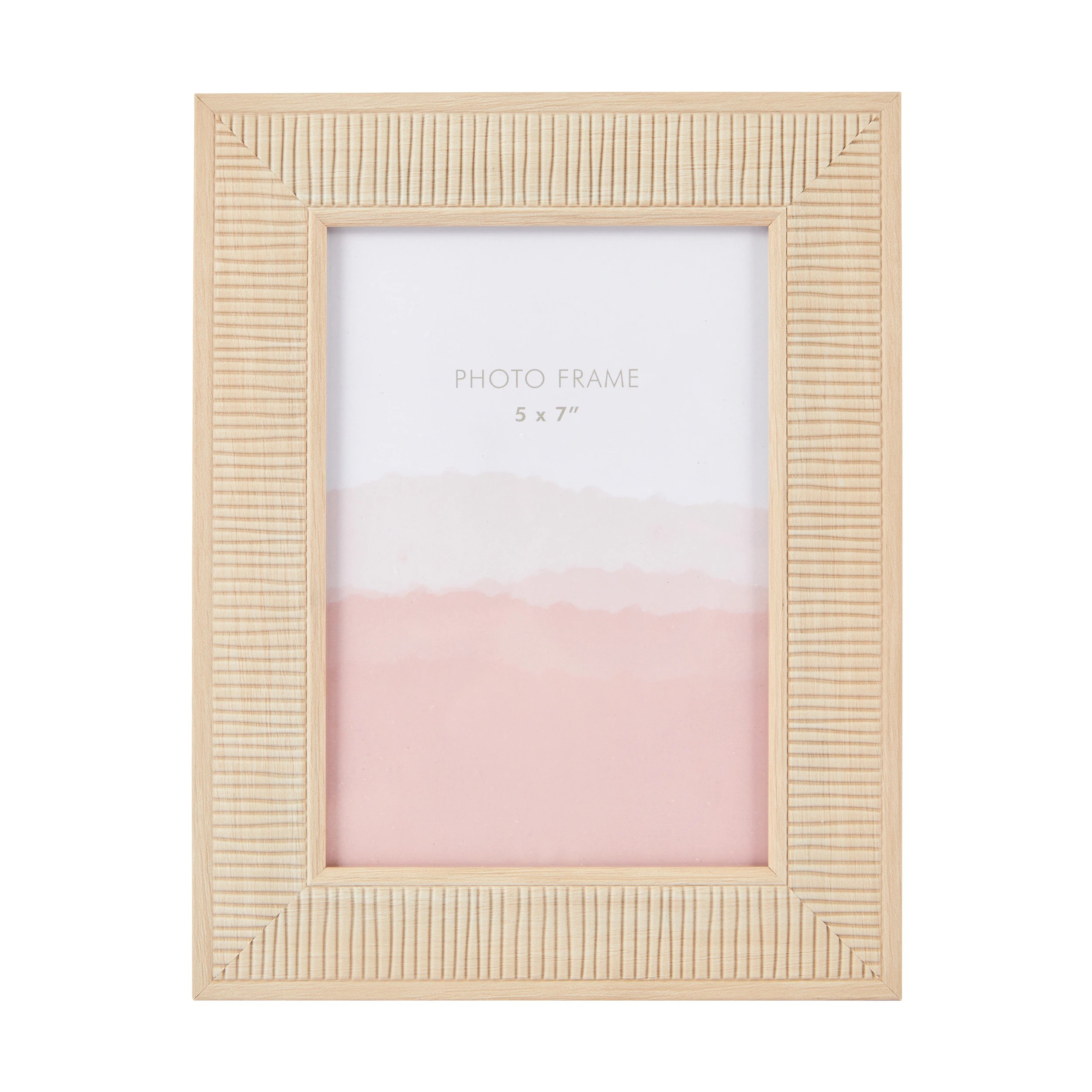 1 Ribbed Frame 5in. x 7in. - Oak Look, 1 of 4