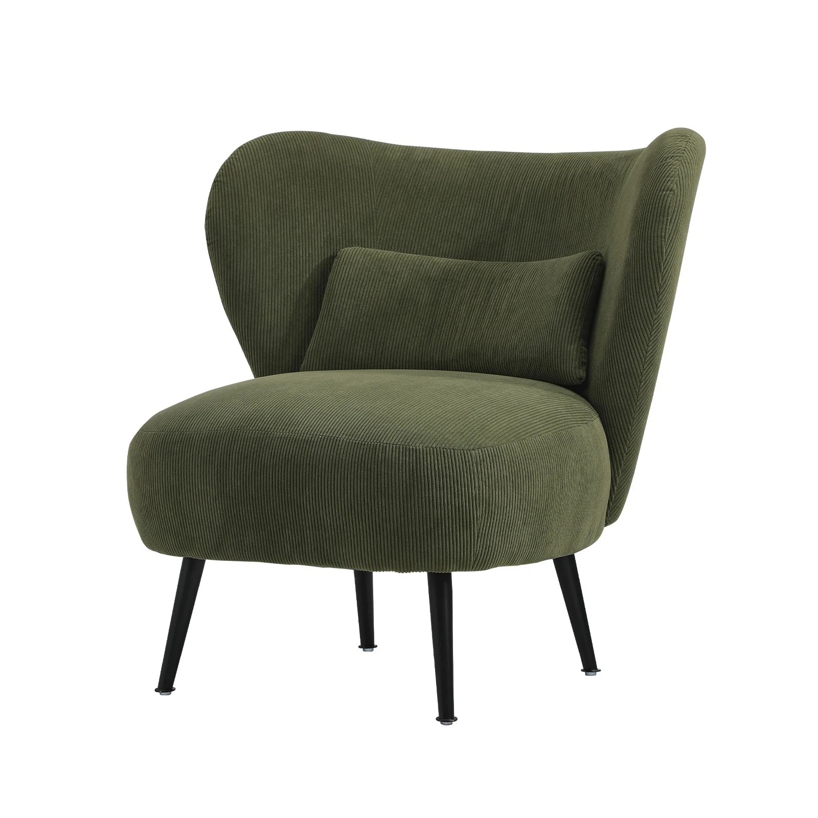 10 Oikiture Armchair Lounge Chair With Lumbar Pillow Wingback Velvet
 - Green, 10 of 10