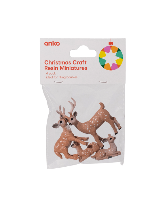 4 Pack Christmas Craft Resin Miniatures