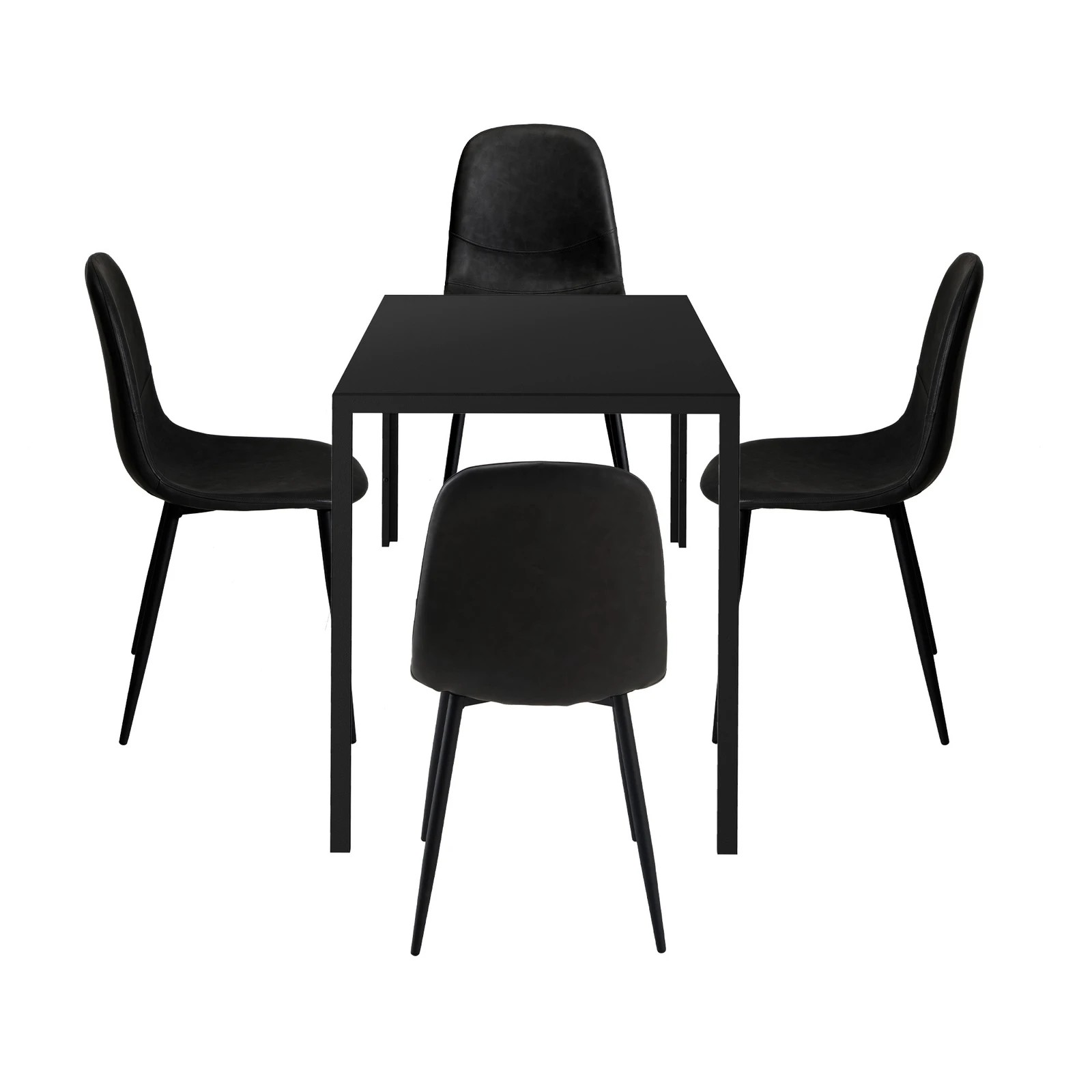8 Oikiture 1.2m Rectangular Dining Table and Chairs 4-Seater Kitchen Furniture Set - Black, 8 of 9