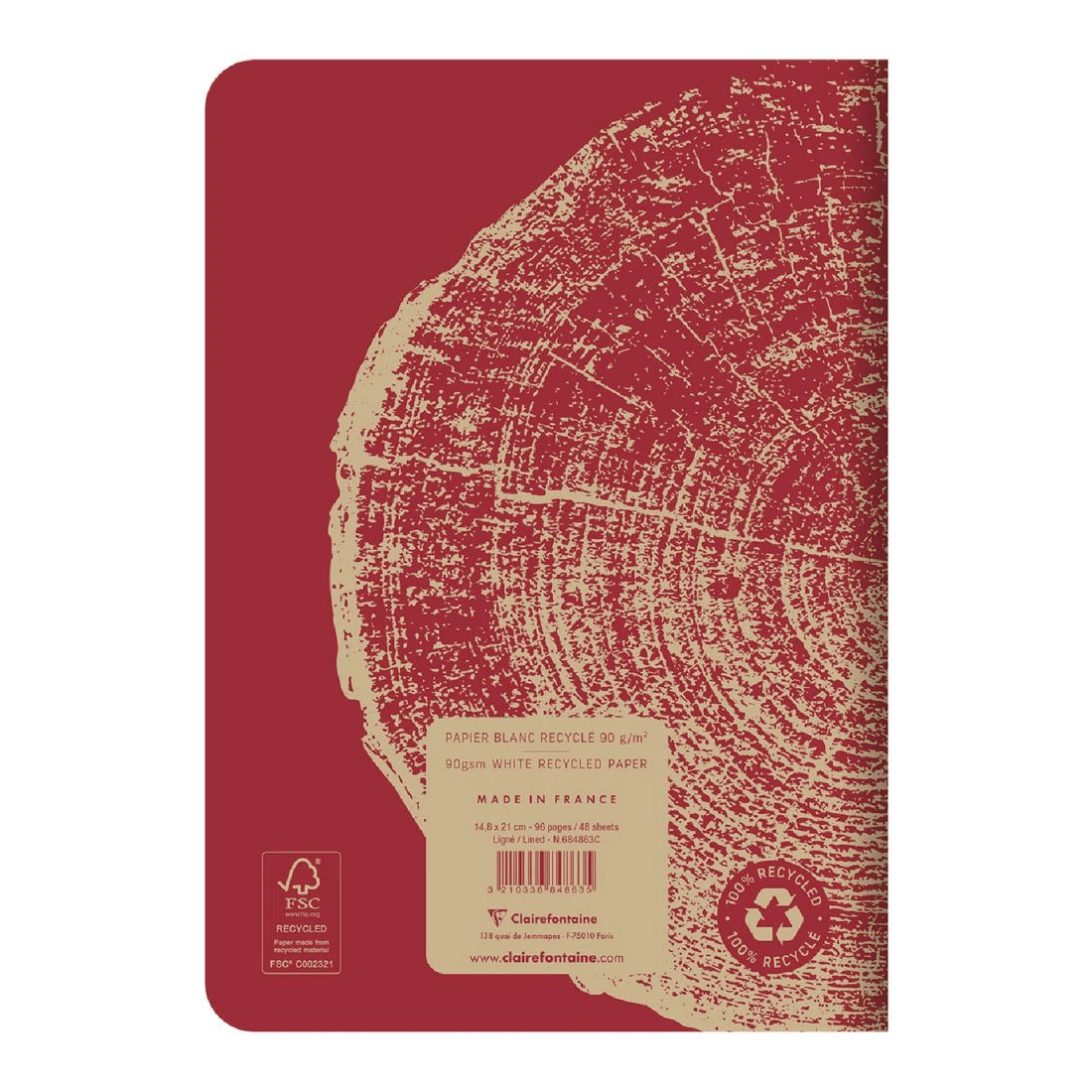 3 Clairefontaine Forever A5 Notebook Ruled 96 Page Red, 3 of 5