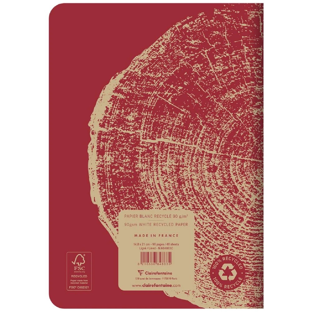 3 Clairefontaine Forever A5 Notebook Ruled 96 Page Red, 3 of 5