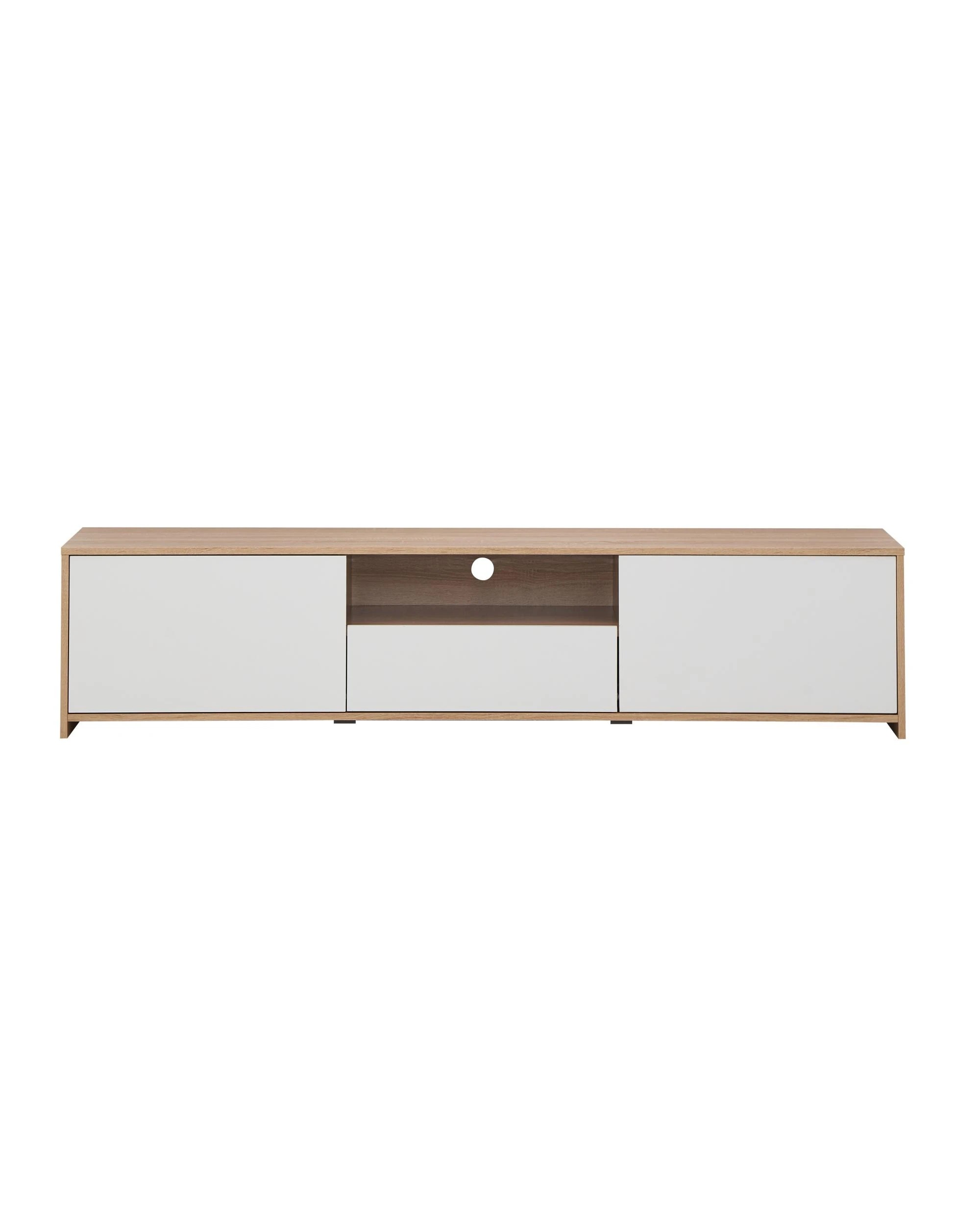 4 Kodu Entertainment Unit TV Cabinet Lowline TV Stand 180cm 2 Doors 1 Drawer - White, 4 of 6