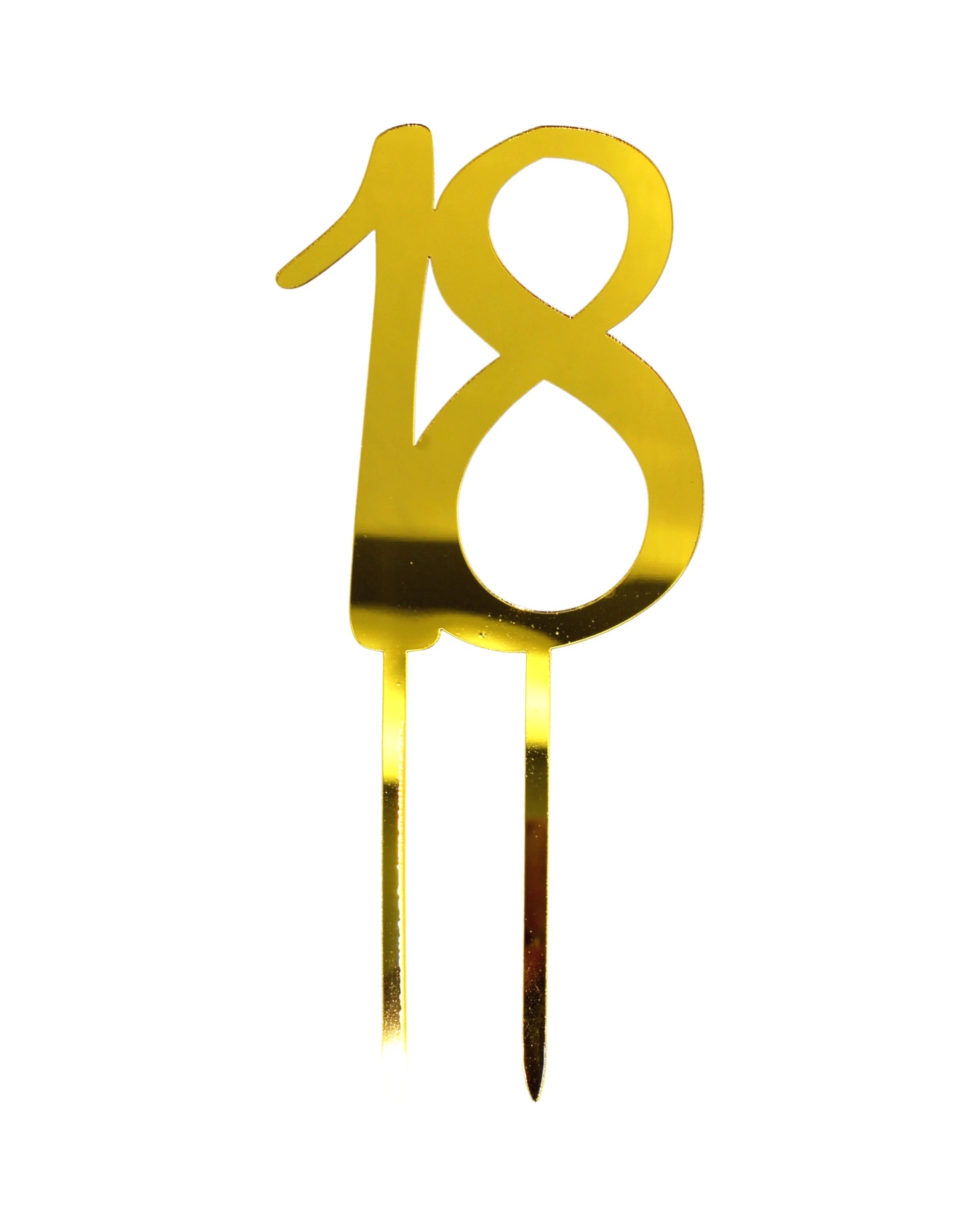 1 JD Party 18 Mirror Cake Topper - Gold, 1 of 2