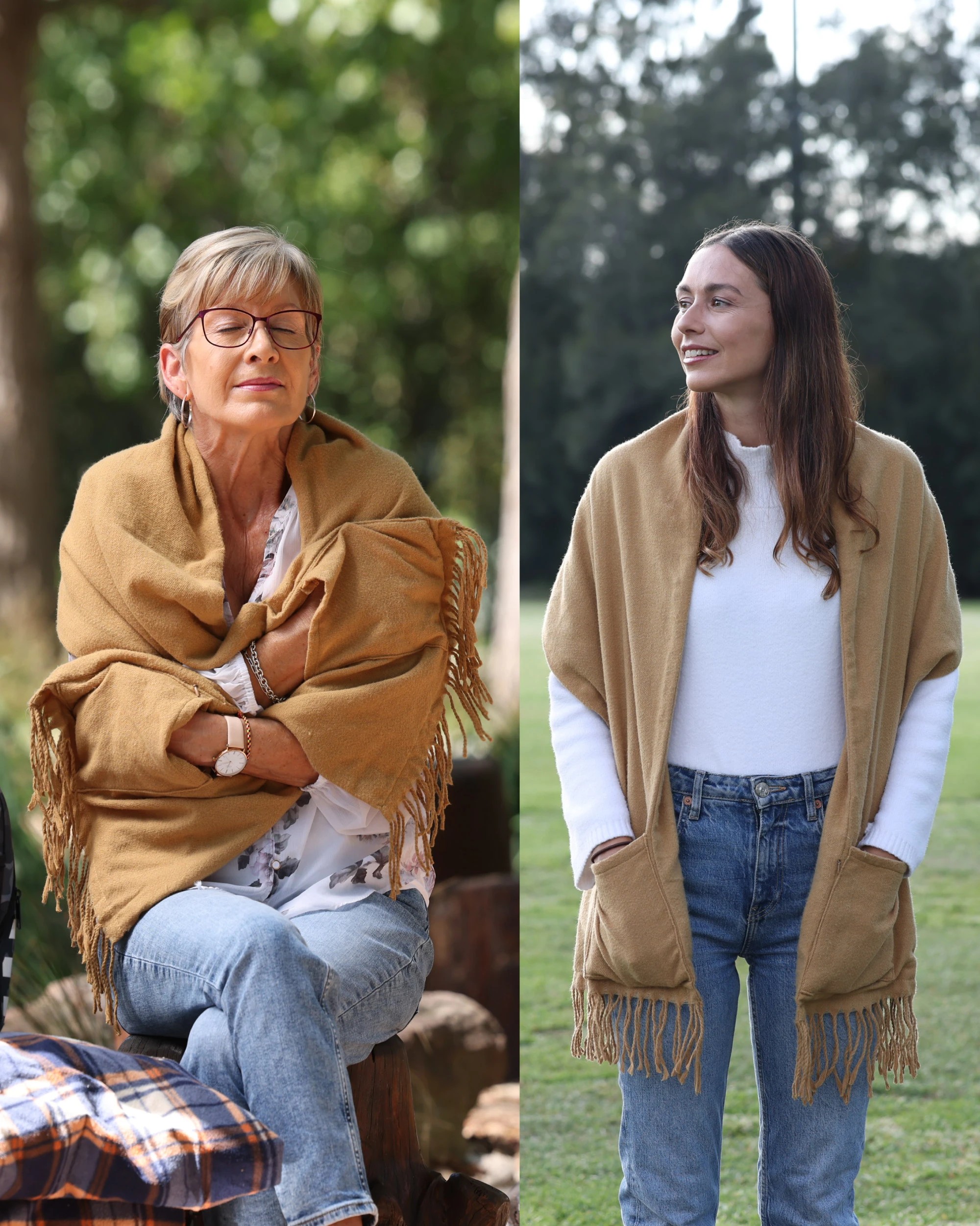 4 Sash and Bloom WinterWarm Heated Scarf Nude Portable Super-Soft Heated Scarf with Built-In Pockets, 4 of 7