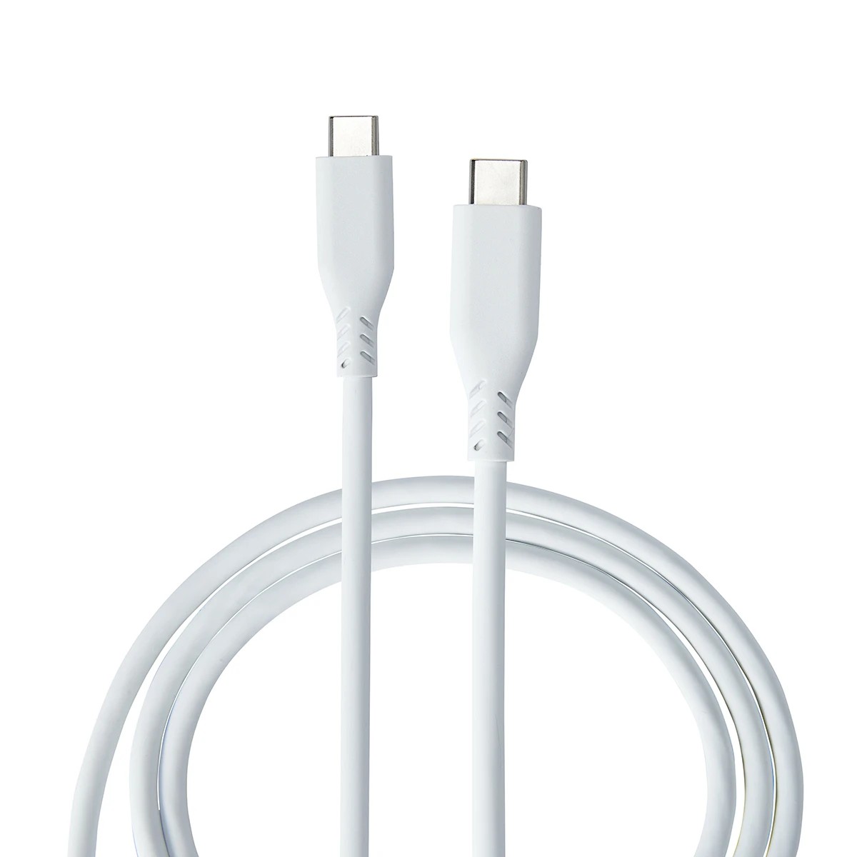 1 USB-C to USB-C Silicone Cable - 1m, White, 1 of 4