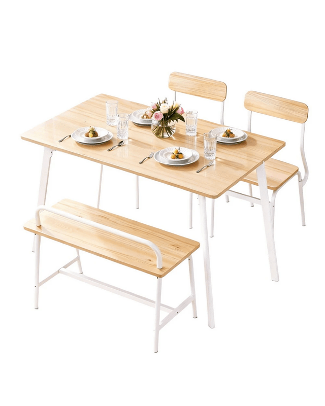 Artiss Dining Table and Chairs Set of 4 Bench Kitchen Furniture  and - M