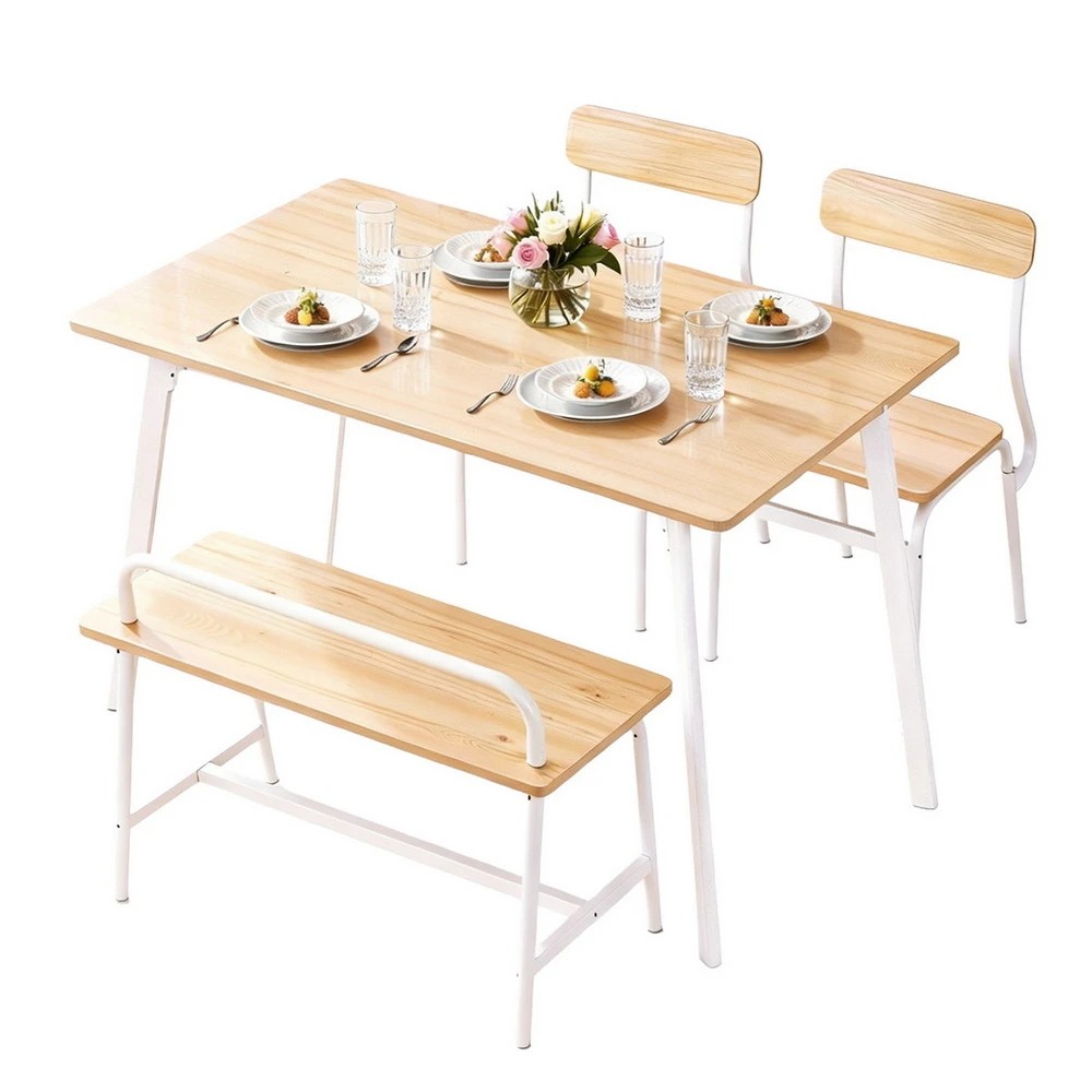 1 Artiss Dining Table and Chairs Set of 4 Bench Kitchen Furniture  and - Multi, 1 of 10