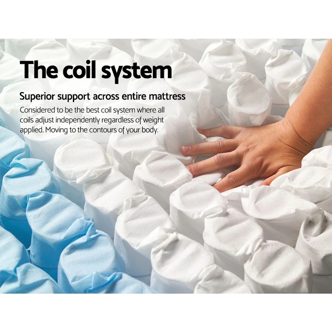 5 Giselle Bedding 21cm Mattress Tight Top King Single - King Single Bed - White, 5 of 10