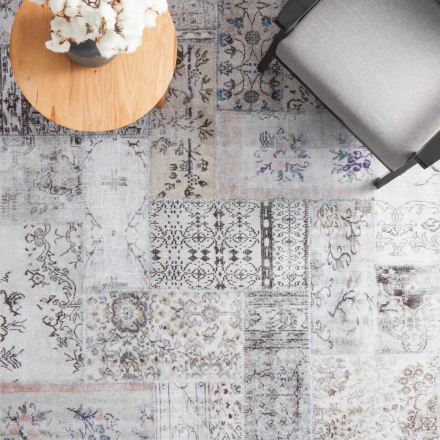 1 Common Ground Rugs Bazaar 189 280x190cm - Large Floor Rug - Grey, 1 of 9