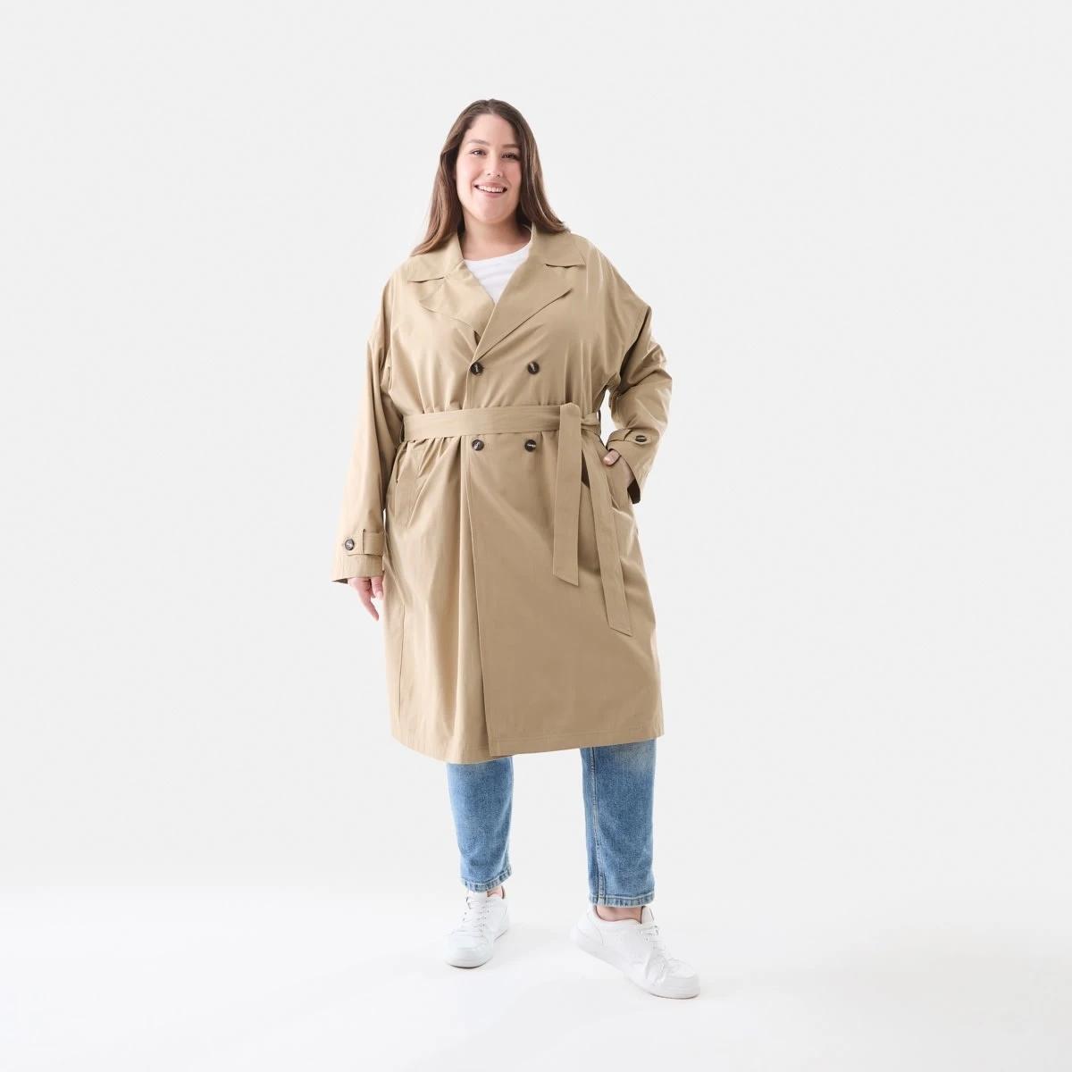 2 Curve Longline Trench Coat Sandstone, 2 of 6