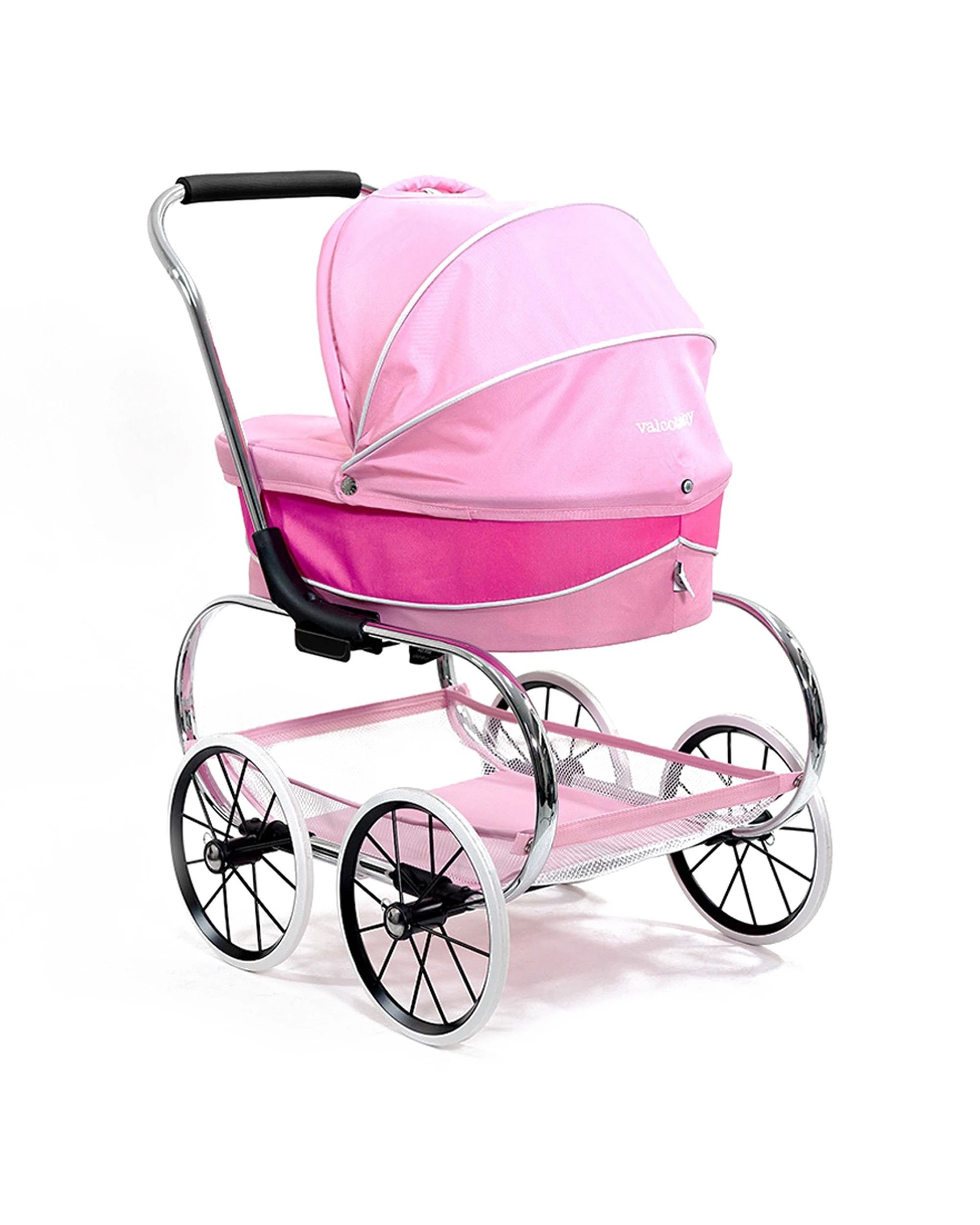 3 JustLikeMum Princess Dolls Stroller Pram Removable Bassinet Kids Pretend Play - Pink, 3 of 4