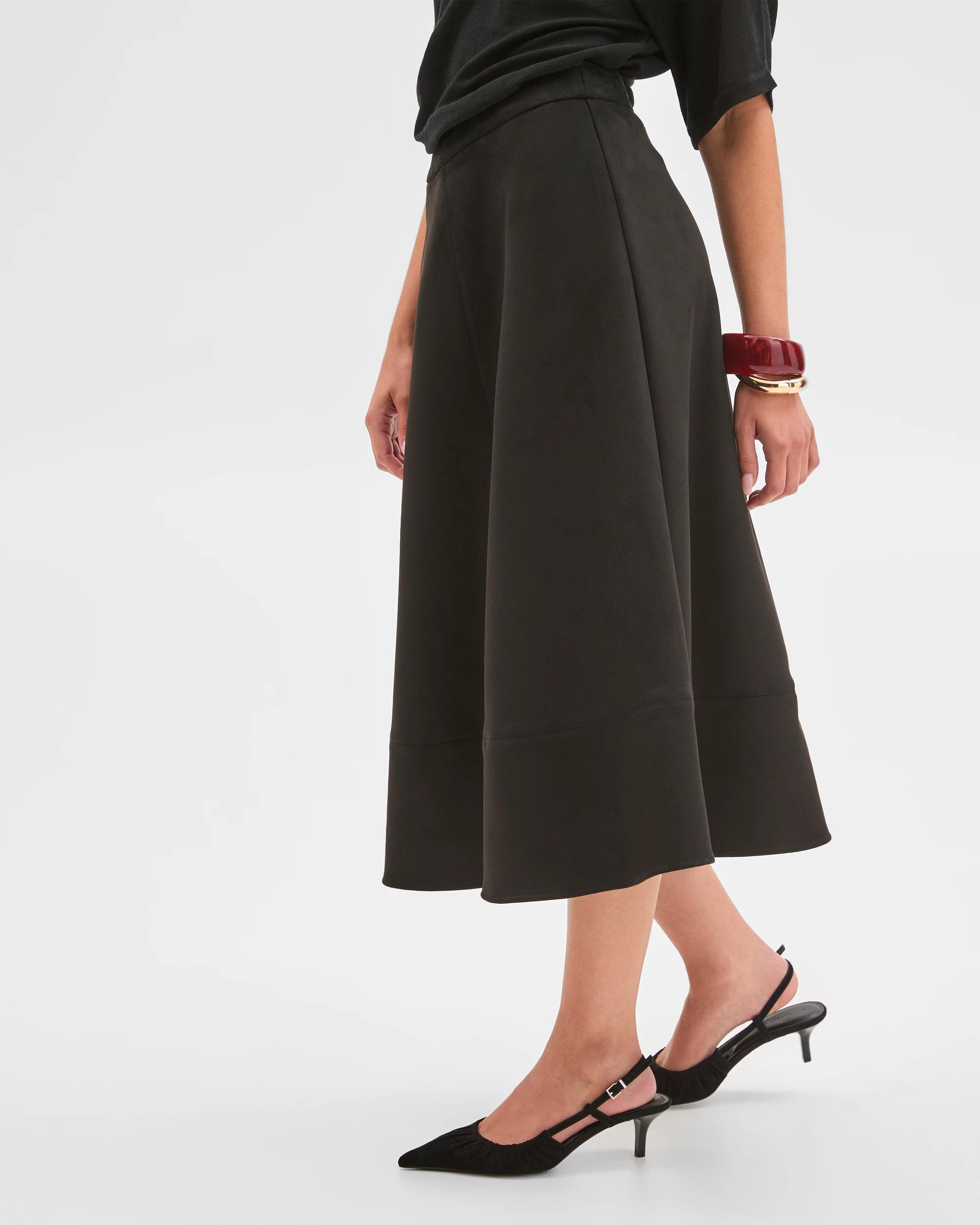 5 Target Petites Petites Suedette Midi Skirt BLACK, 5 of 6