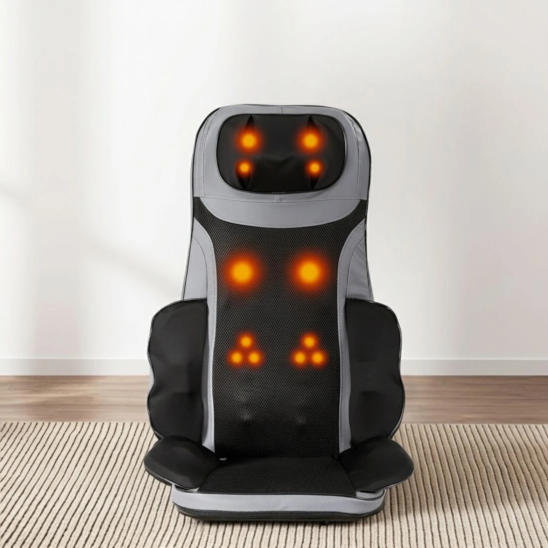 3 Livemor 8-nodes Full Back Massage Cushion Heating Massage Seats - Black, 3 of 5