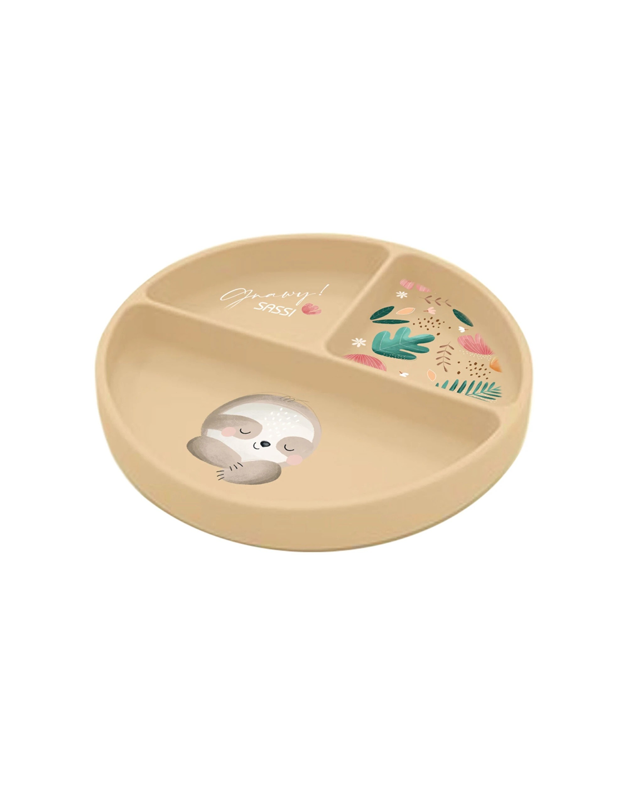 1 Sassi Silicone Meal Set Gnawy The Sloth Baby Childrens Utensils - Multi, 1 of 1