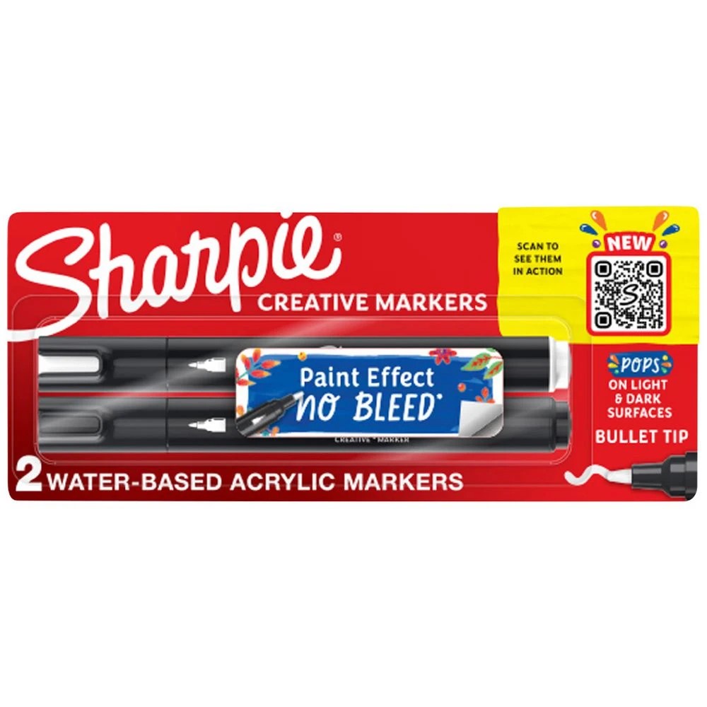 1 Sharpie Creative Acrylic Bullet Markers 2 Pack, 1 of 10