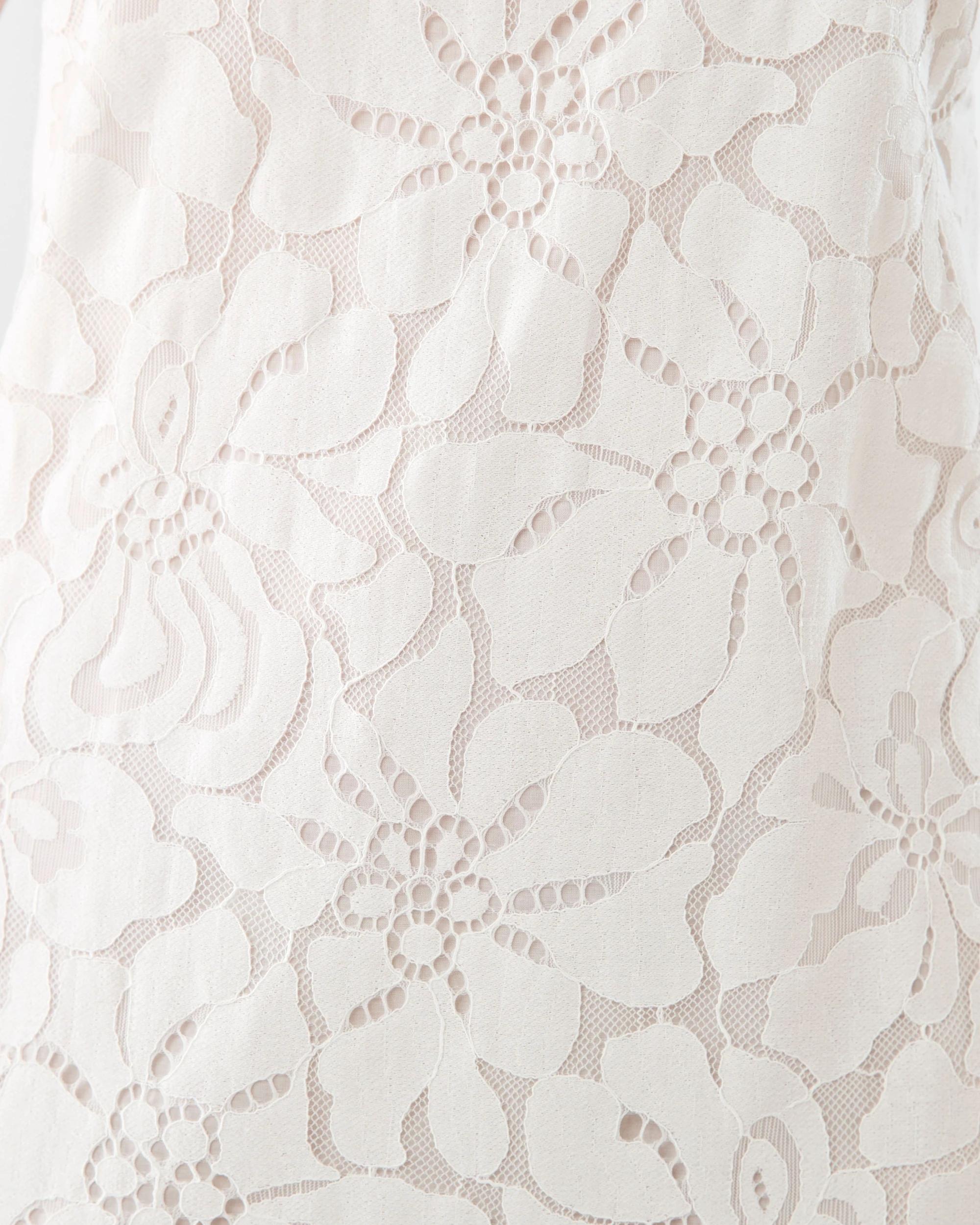 6 Sleeveless Lace Square Neck Maxi Dress Cld White, 6 of 6