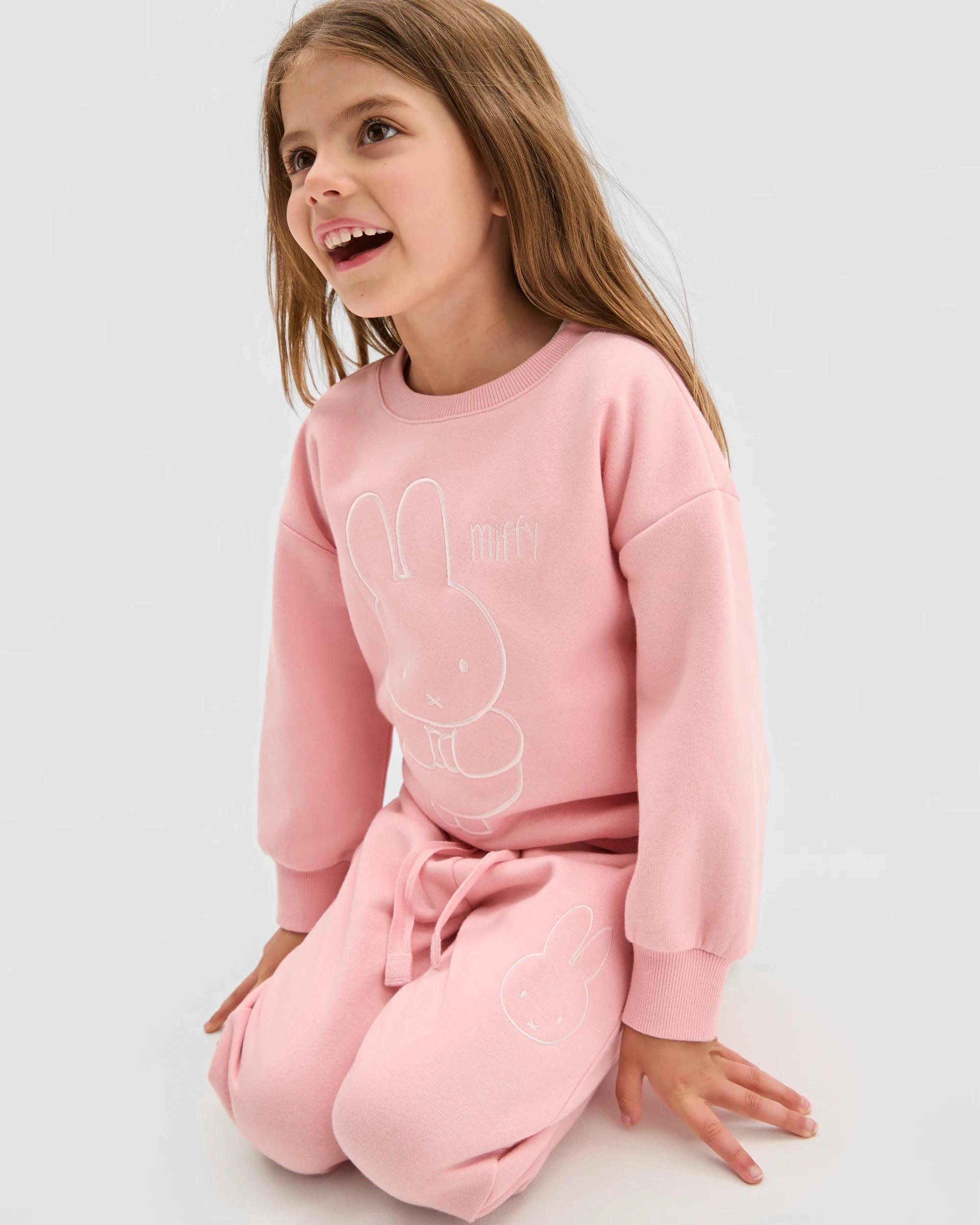 2 Miffy Fleece Embroidered Trackpants PINK, 2 of 6