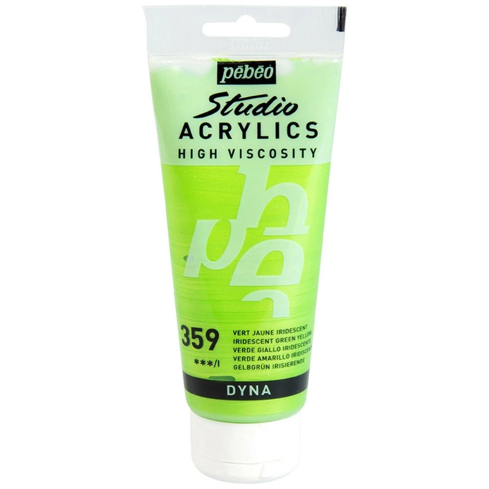 1 Pebeo Studio Acrylic Paint 100mL Green Yellow, 1 of 2