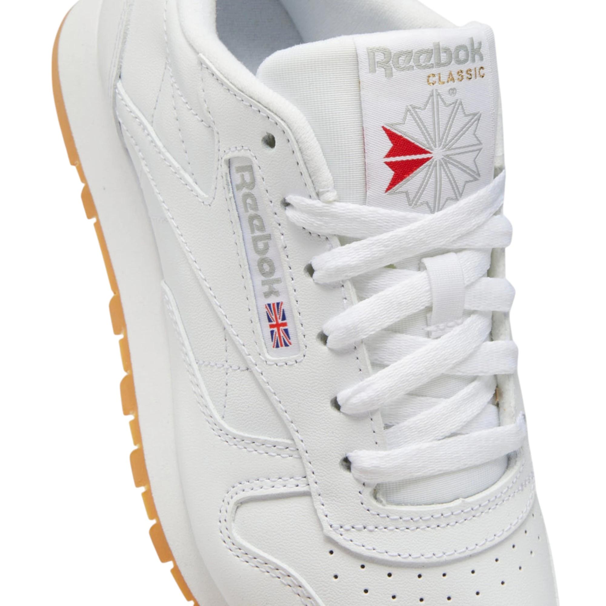 7 Reebok Mens Classic Leather Casual Shoes WHITE/GUM, 7 of 9