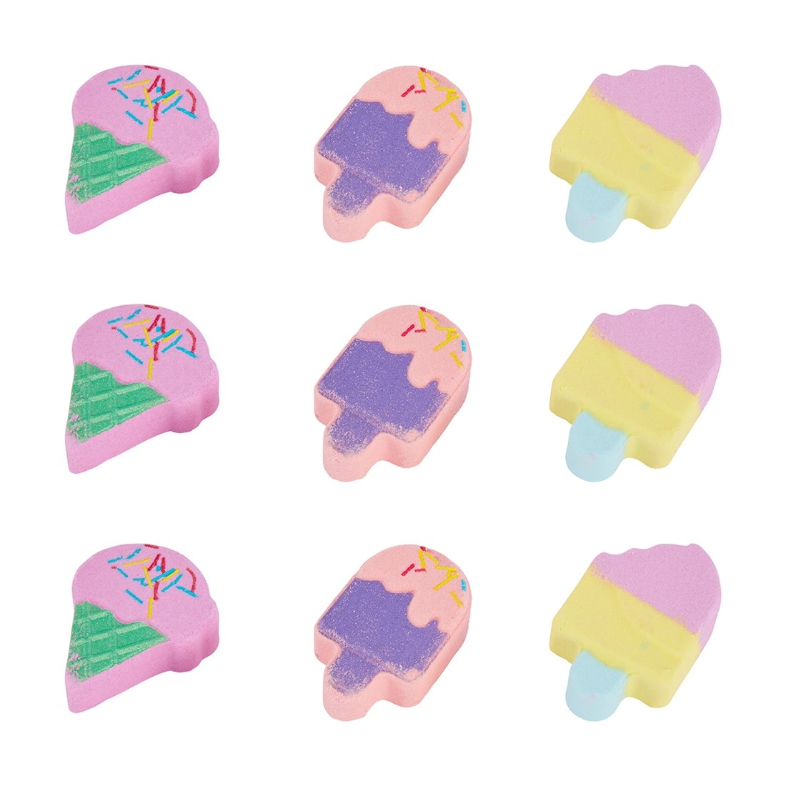 3 OXX Bodycare 9 Piece Multi Bath Fizzers - Ice Cream, 3 of 7