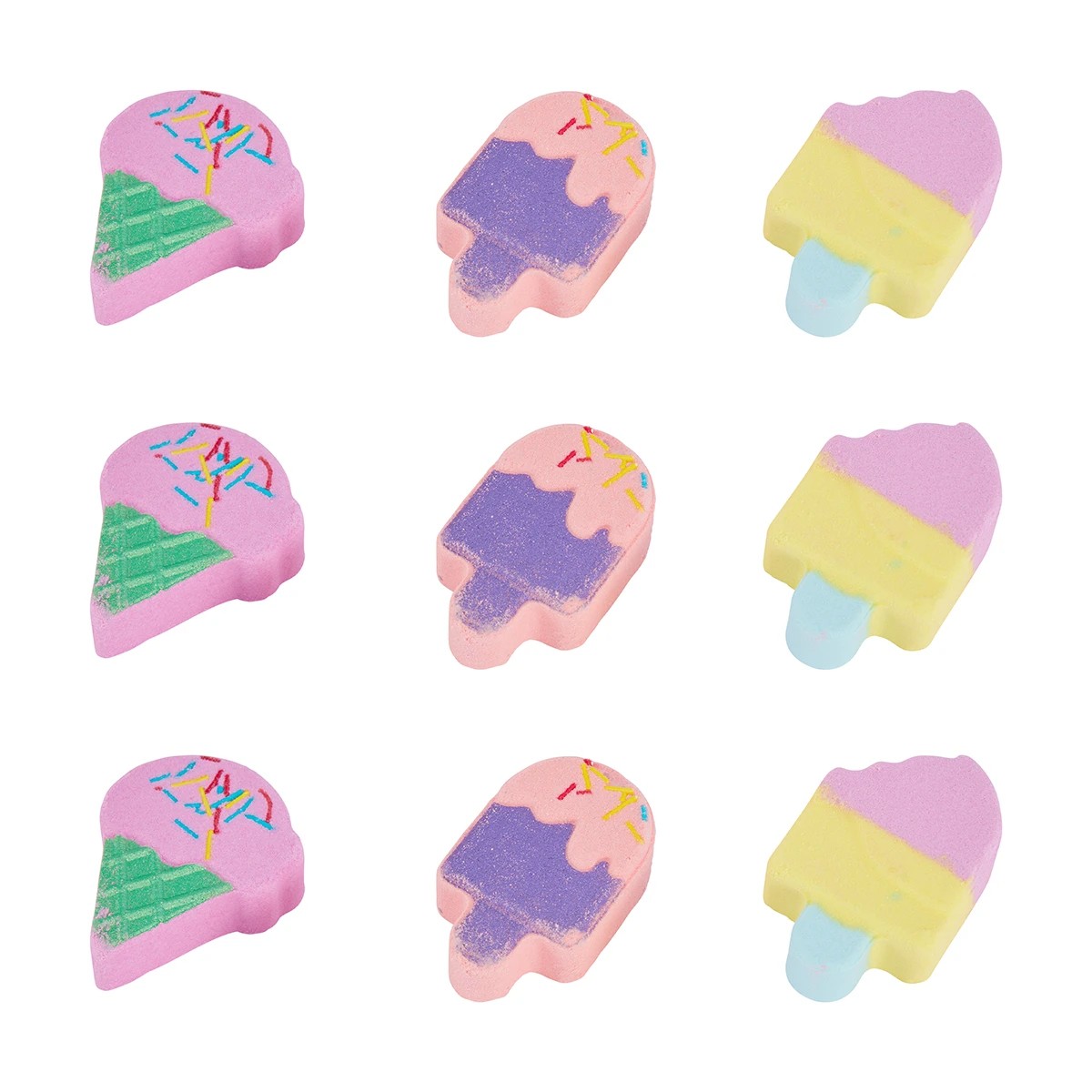 3 OXX Bodycare 9 Piece Multi Bath Fizzers - Ice Cream, 3 of 7