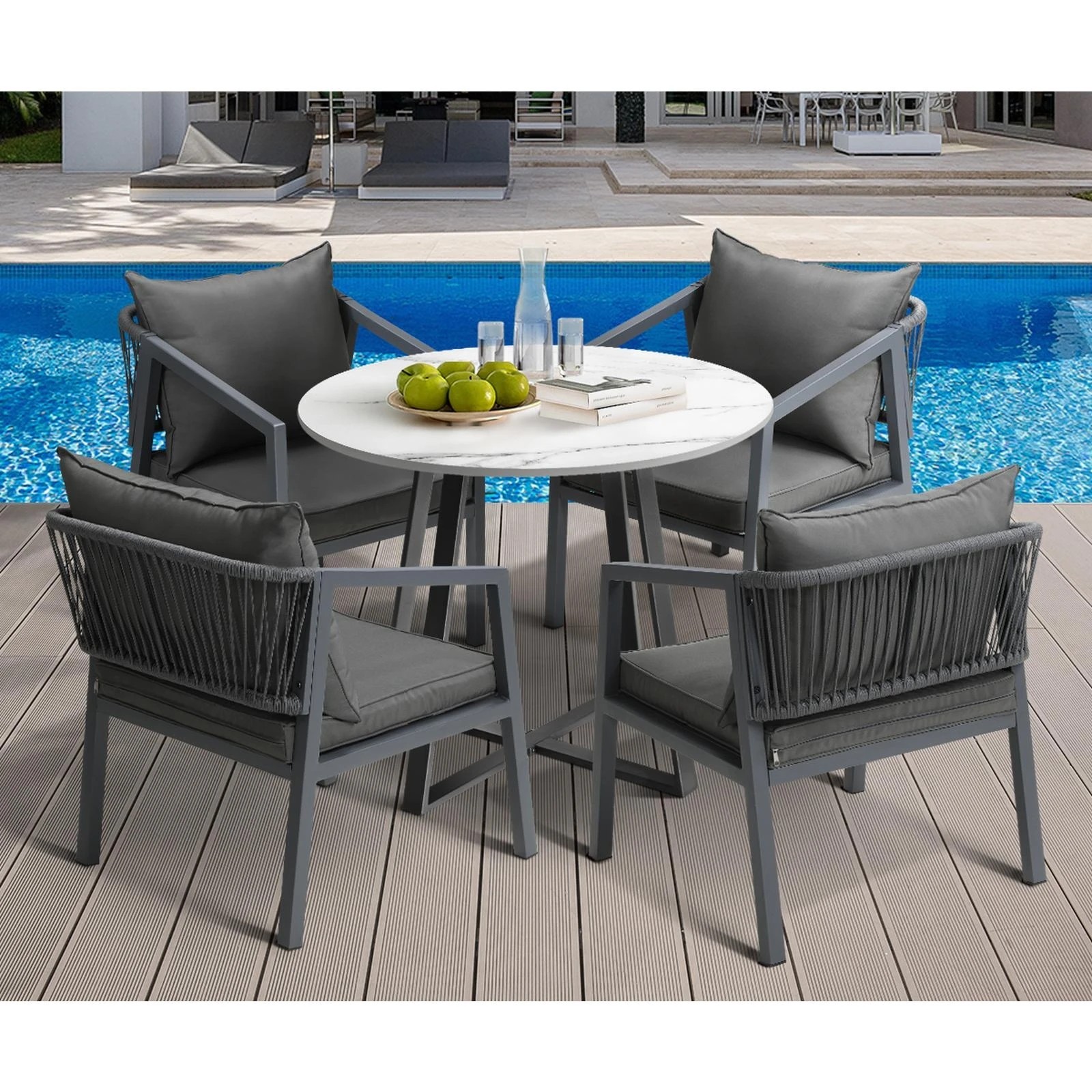 5 Livsip 5pcs Outdoor Dining Setting Table Lounge Chair Patio Furniture Bistro Set
 - Multi, 5 of 10