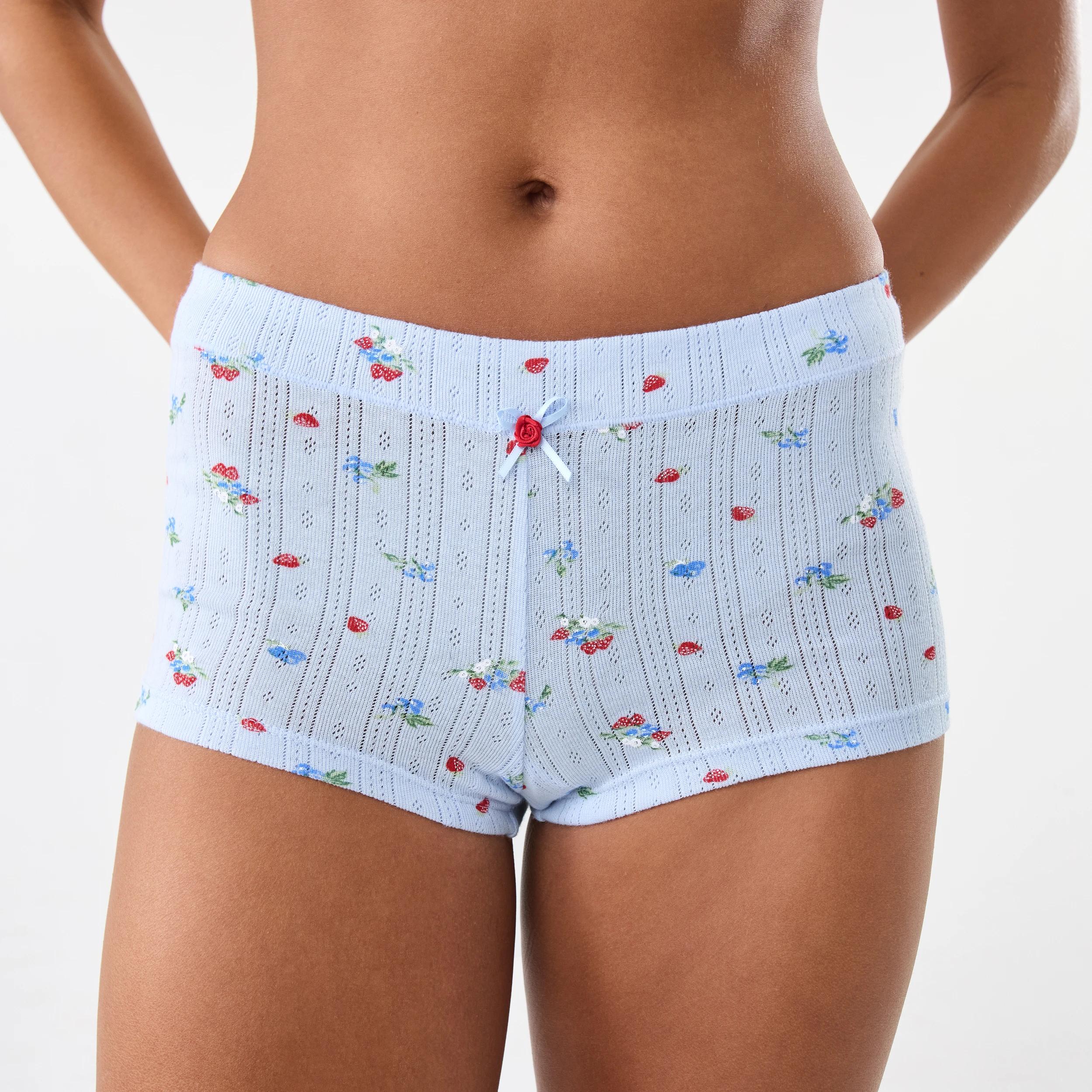 3 3 Pack Pointelle Boyleg Shorties Fruits, 3 of 9