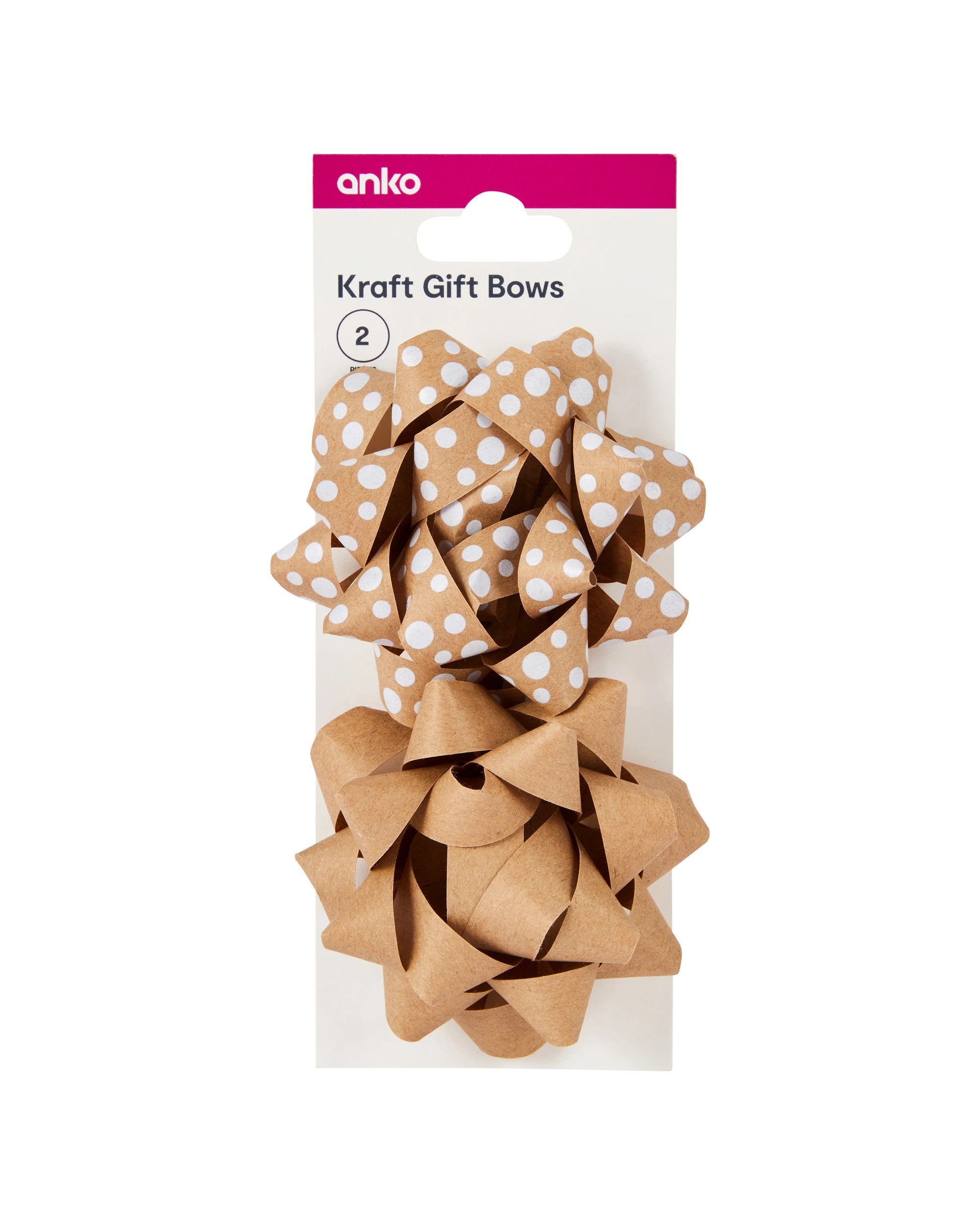 1 2 Piece Gift Bows - Kraft, 1 of 4