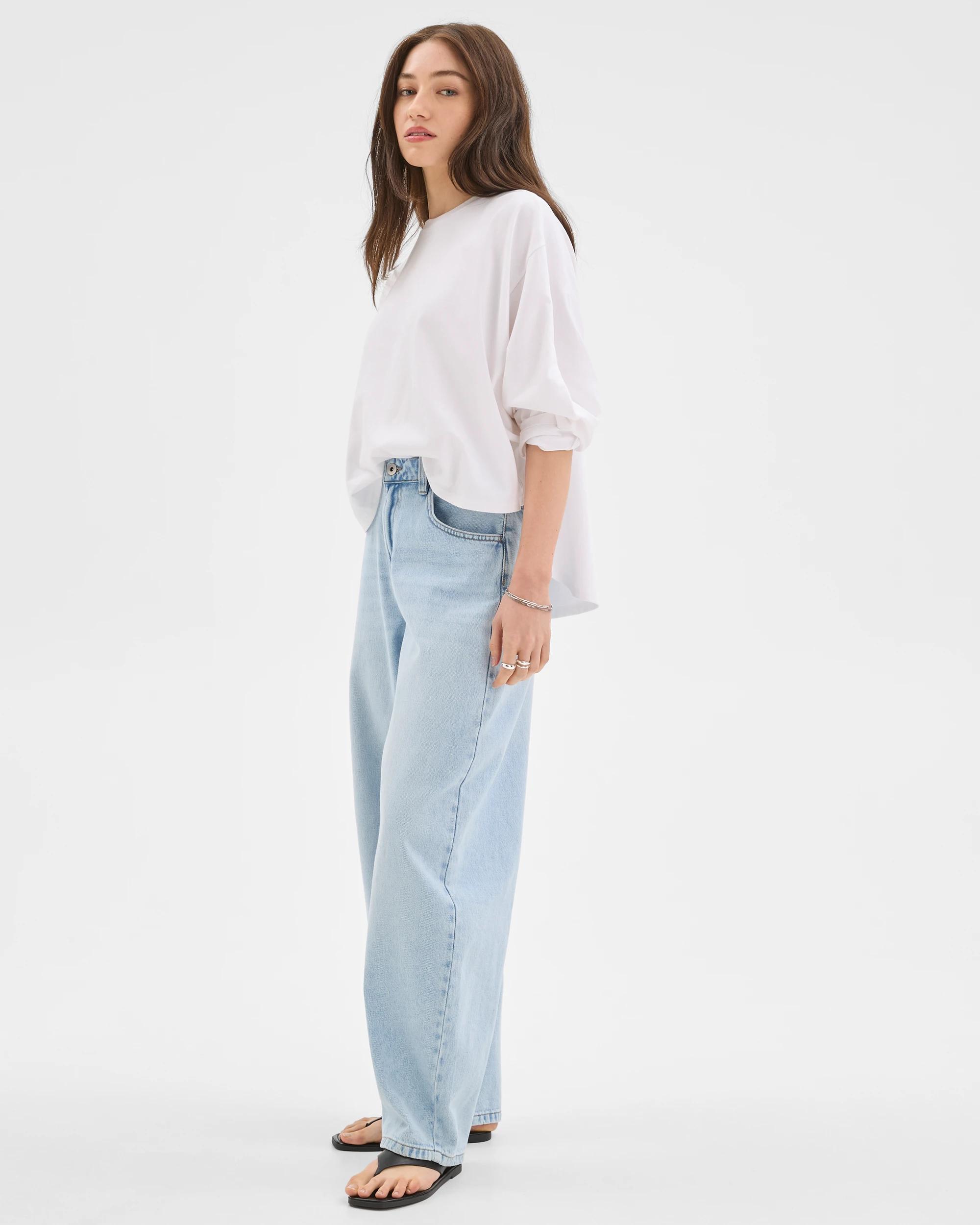 4 Lily Loves Australian Cotton Blend Bow Leg Denim Jeans PRATO BLUE, 4 of 7